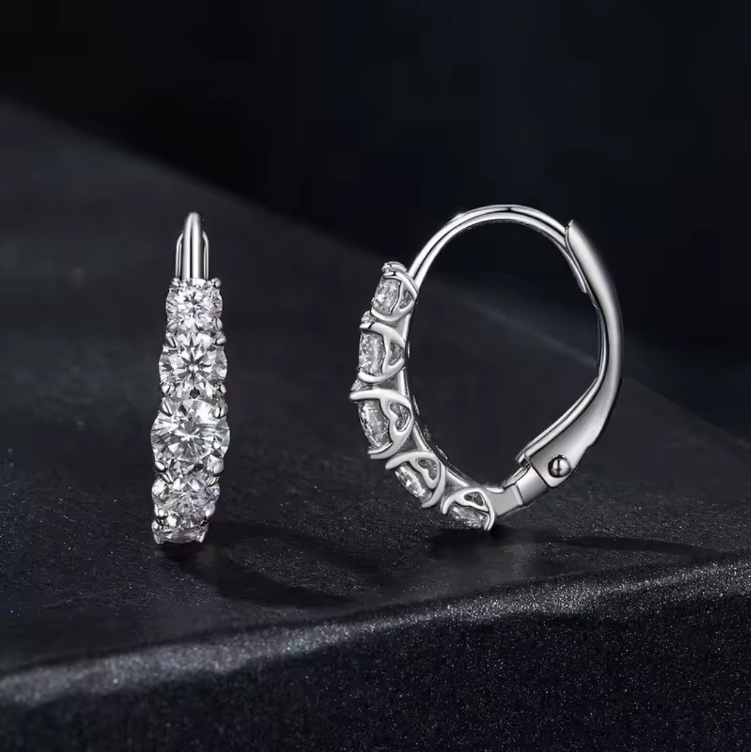 1ct 2ct Real Moissanite Hoop Earrings 925 Sterling Silver GRA Certified New USA