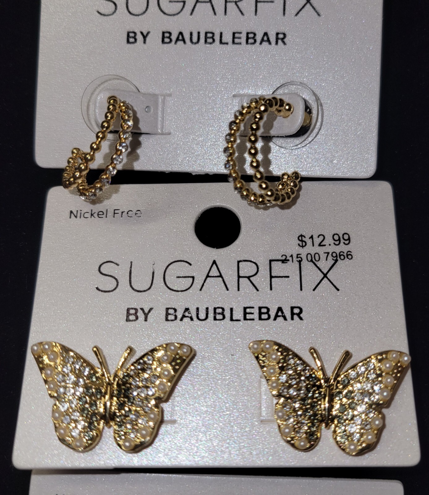 Lot Of 3 Sugar Fix By Baublebar Earrings- Pierced/Post Backing Nickel Free NEW