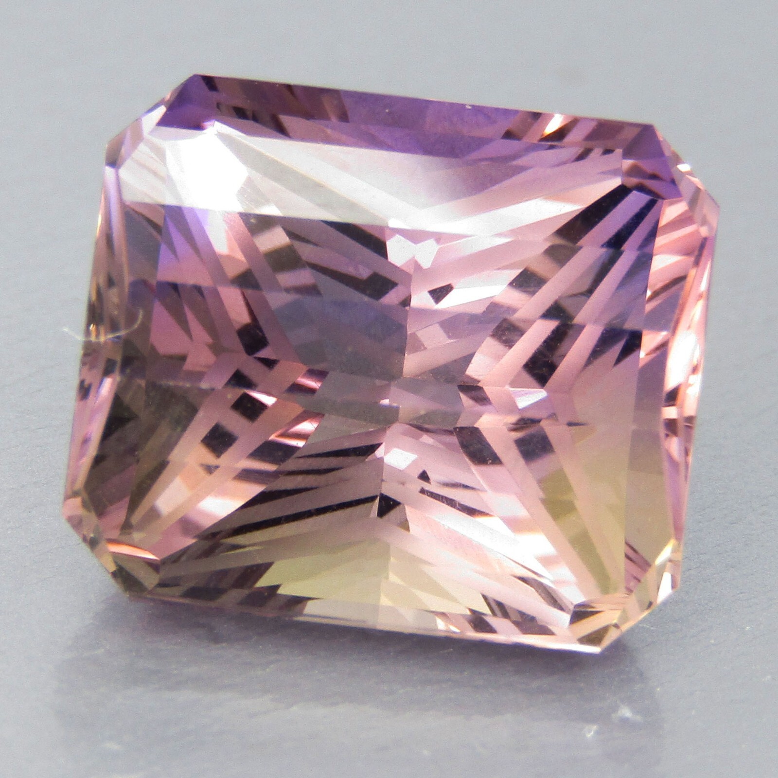 10.36Cts Lustrous Natural Ametrine 13.8×11.8×9.7mm Pixel Radiant Cut Gemstone