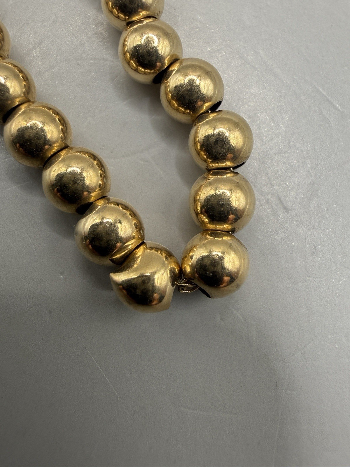 VTG 14k Yellow Gold Ball Bead Chain Bracelet 4mm 7.25” 3.3g Fine Estate