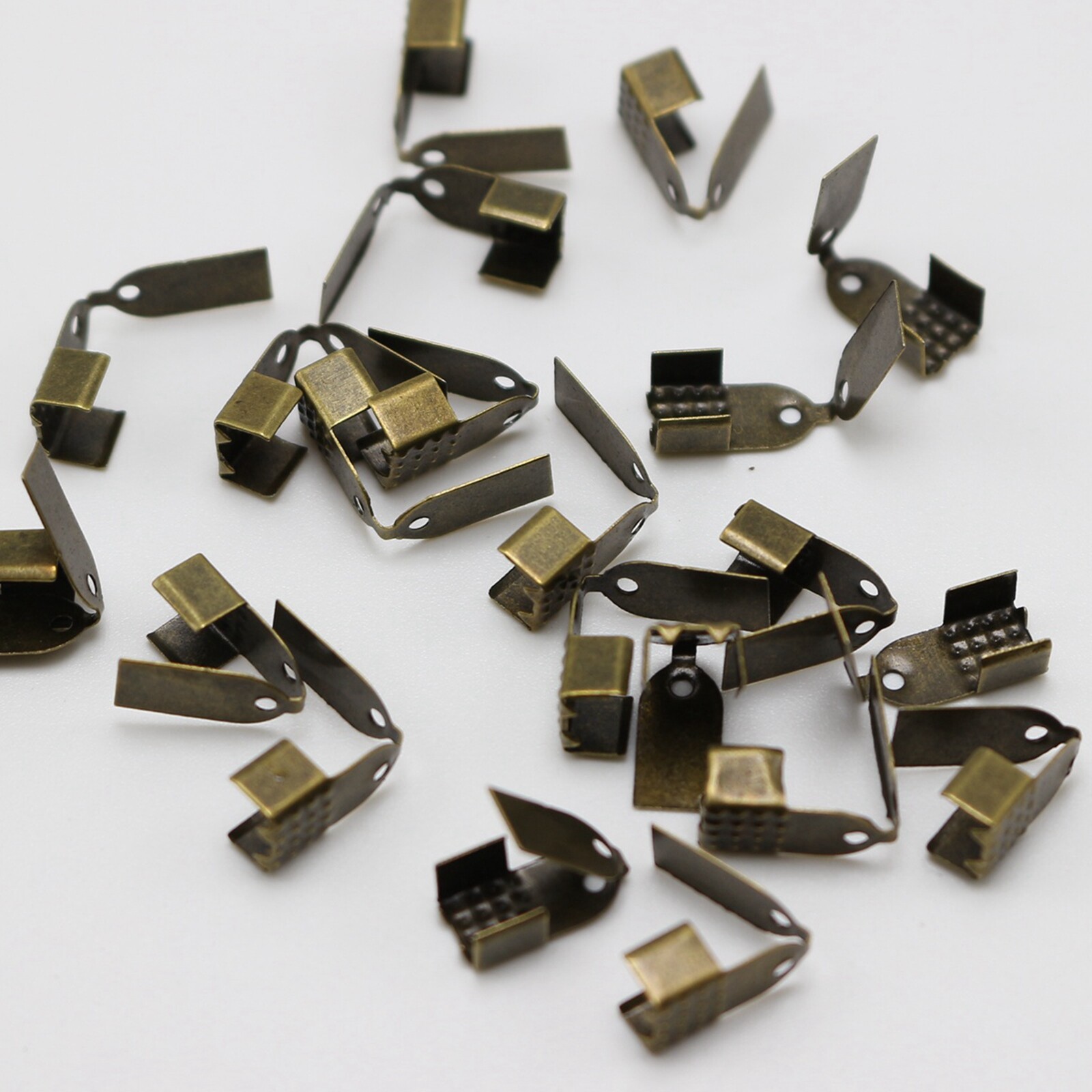 200 Necklace Cord Crimp Beads End Caps with Tongue 11X6mm Pick Your Color