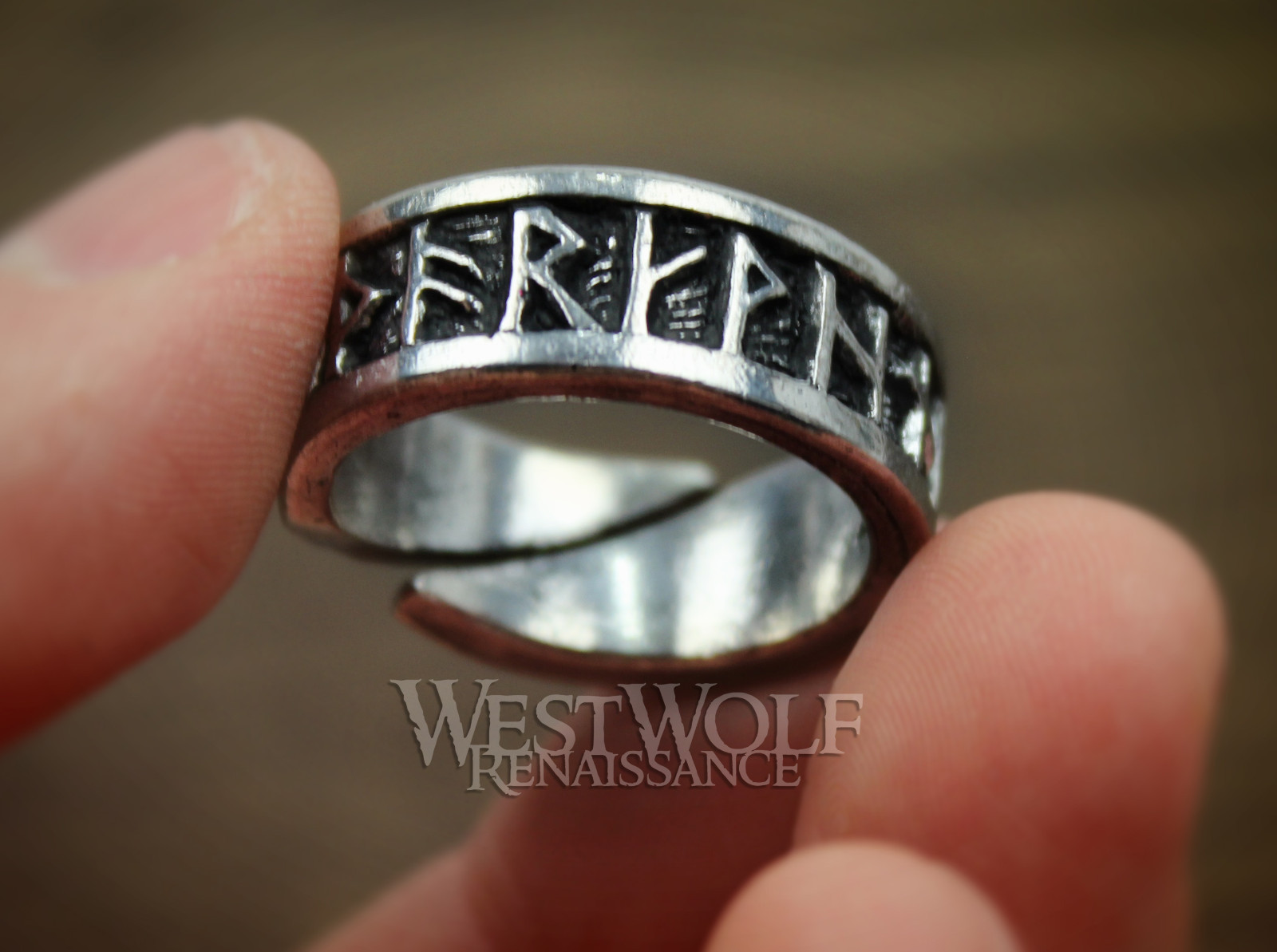 Viking Rune Ring – Norse/Norway/Nordic/Runic/Medieval/Band — Size 9/10/11/12/13