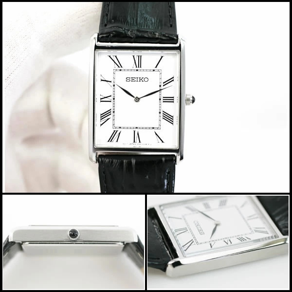 Seiko SWR049 Essentials Mens Quartz Watch Leather Strap Authentic Genuine
