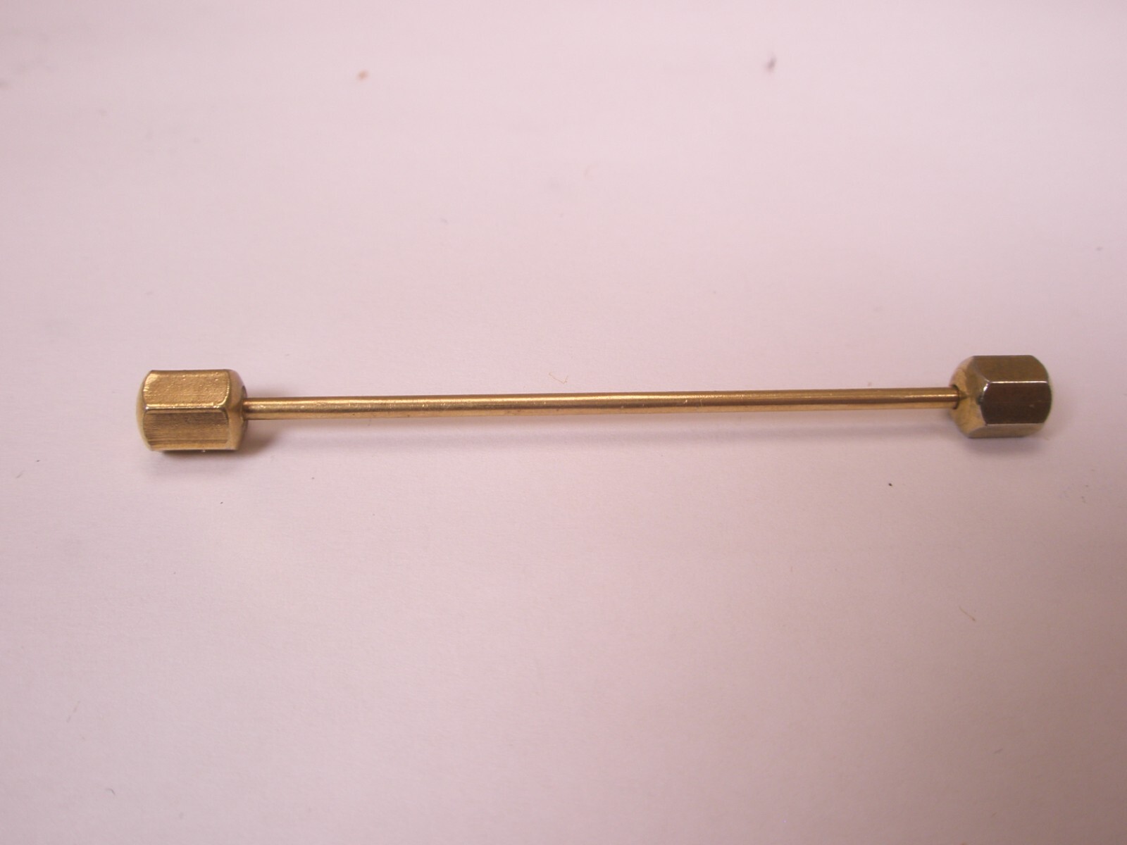 2-1/8″ Screw On Rounded-Hexagon-Ends Gold Tone Vintage Collar Bar L492