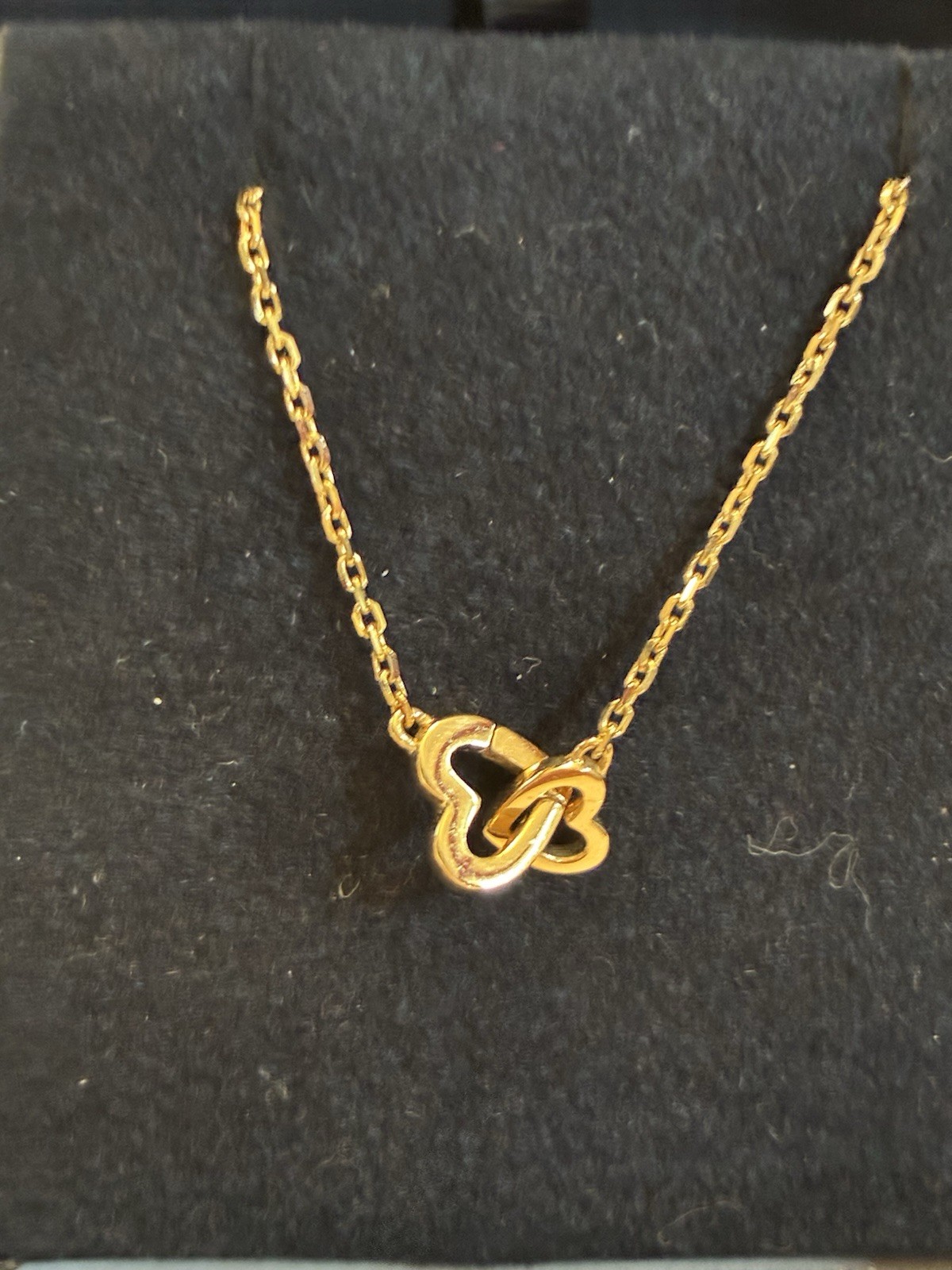 14k Gold Interlocking Hearts Necklace by Gorjana Stamped 585