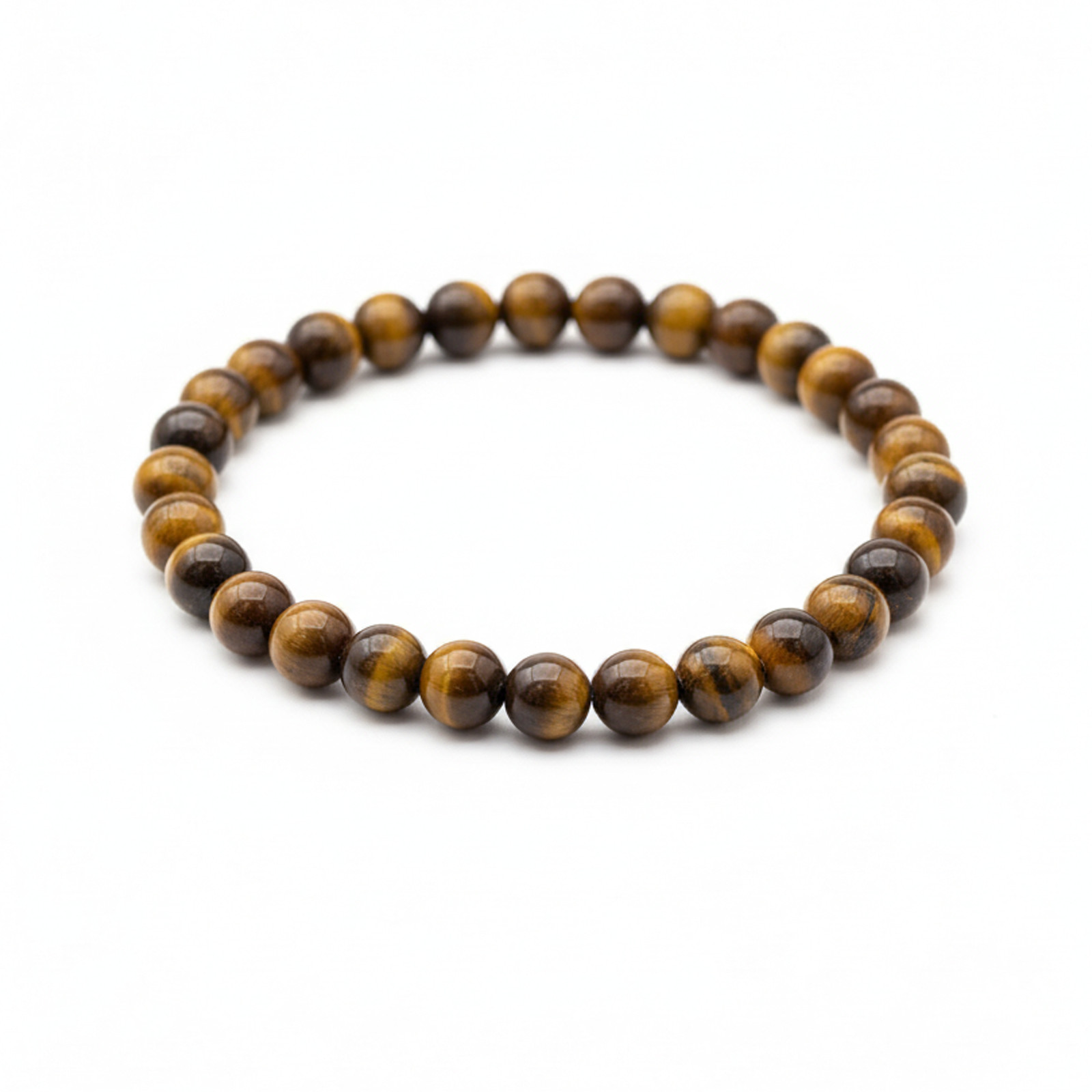 Tiger Eye Bracelet Round Beaded Crystal Beads Stretch Bracelet Men’s Womens 6 mm