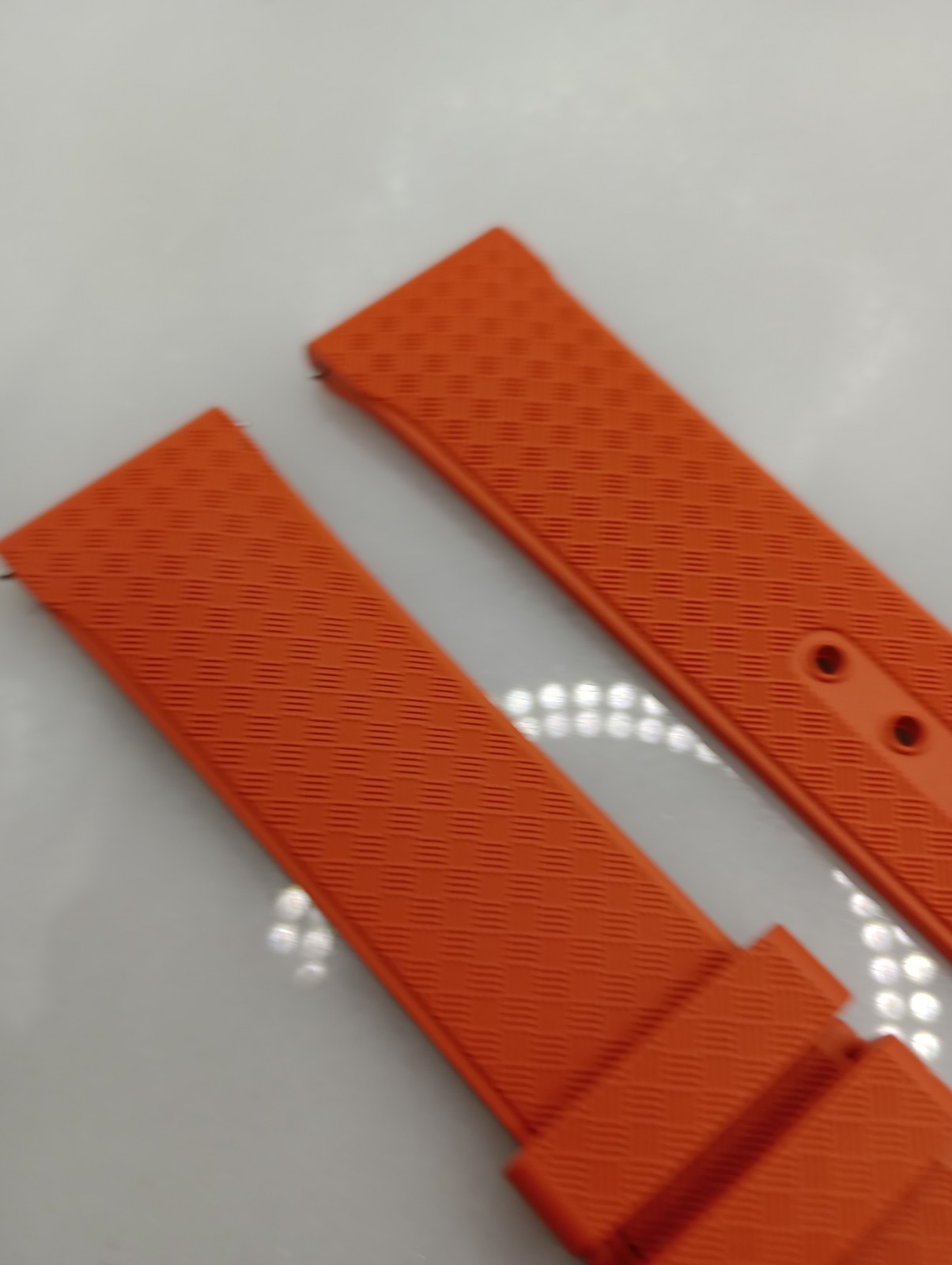 New 20mm Watchgecko Zuludiver HNBR Rubber Watch Strap Orange Quick Release 6B361