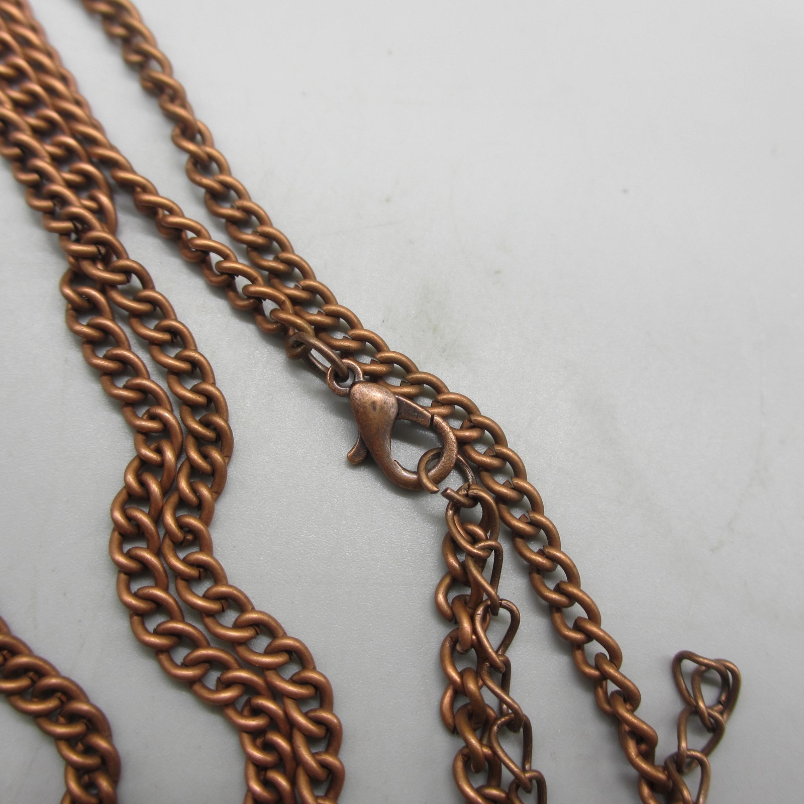 Vintage Copper Necklace Heart Pendant Scrollwork Opera 38 Inch