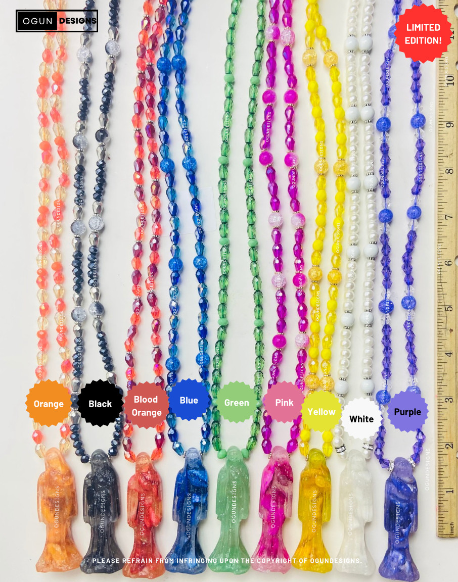 Holy Death Spiritual Necklace, Collar De La Santa Muerte, Holy Death Necklace