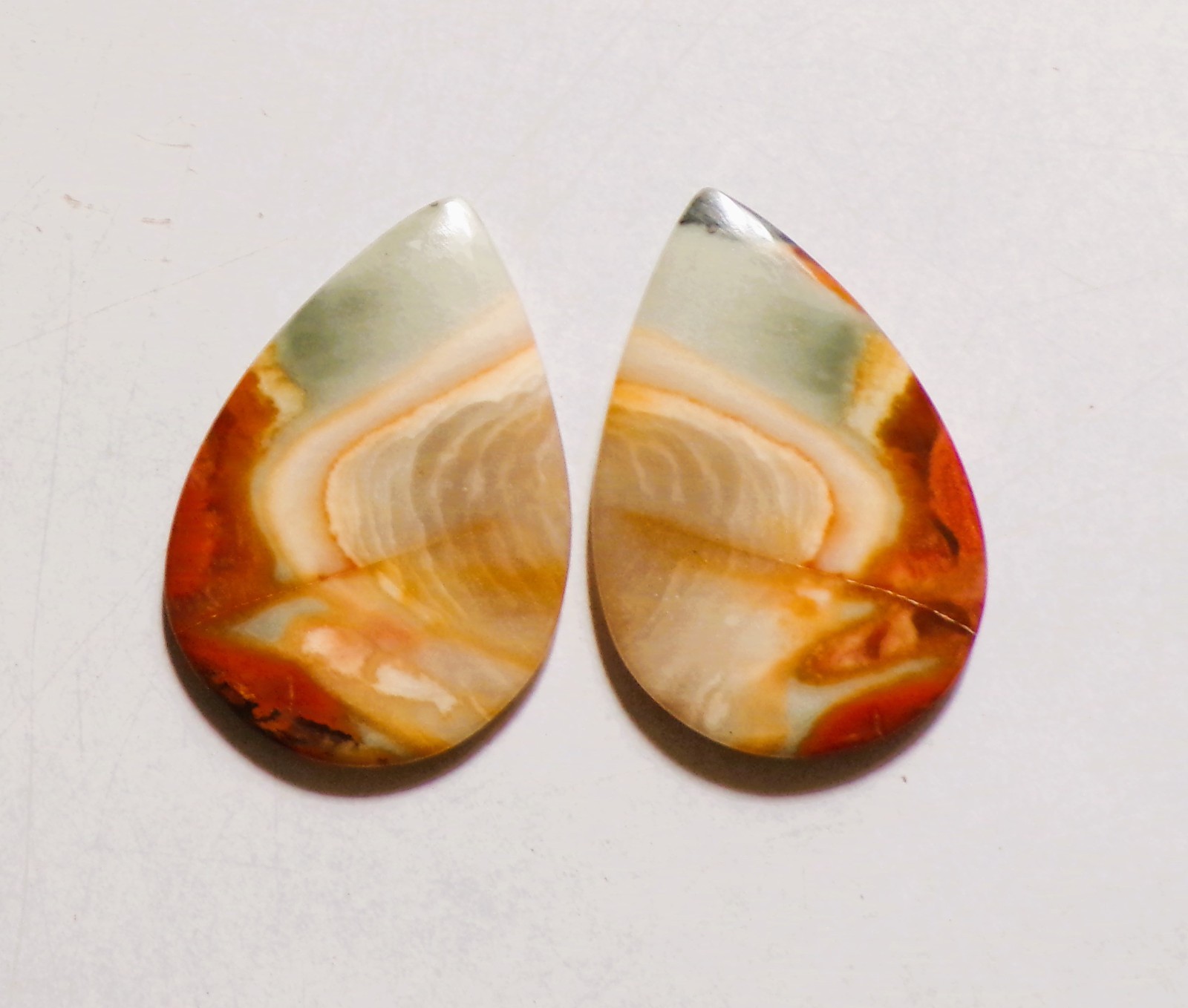 31.75 Cts Natural Polychrome Jasper Cabochon Match Pair Gemstone 30X20MM 17