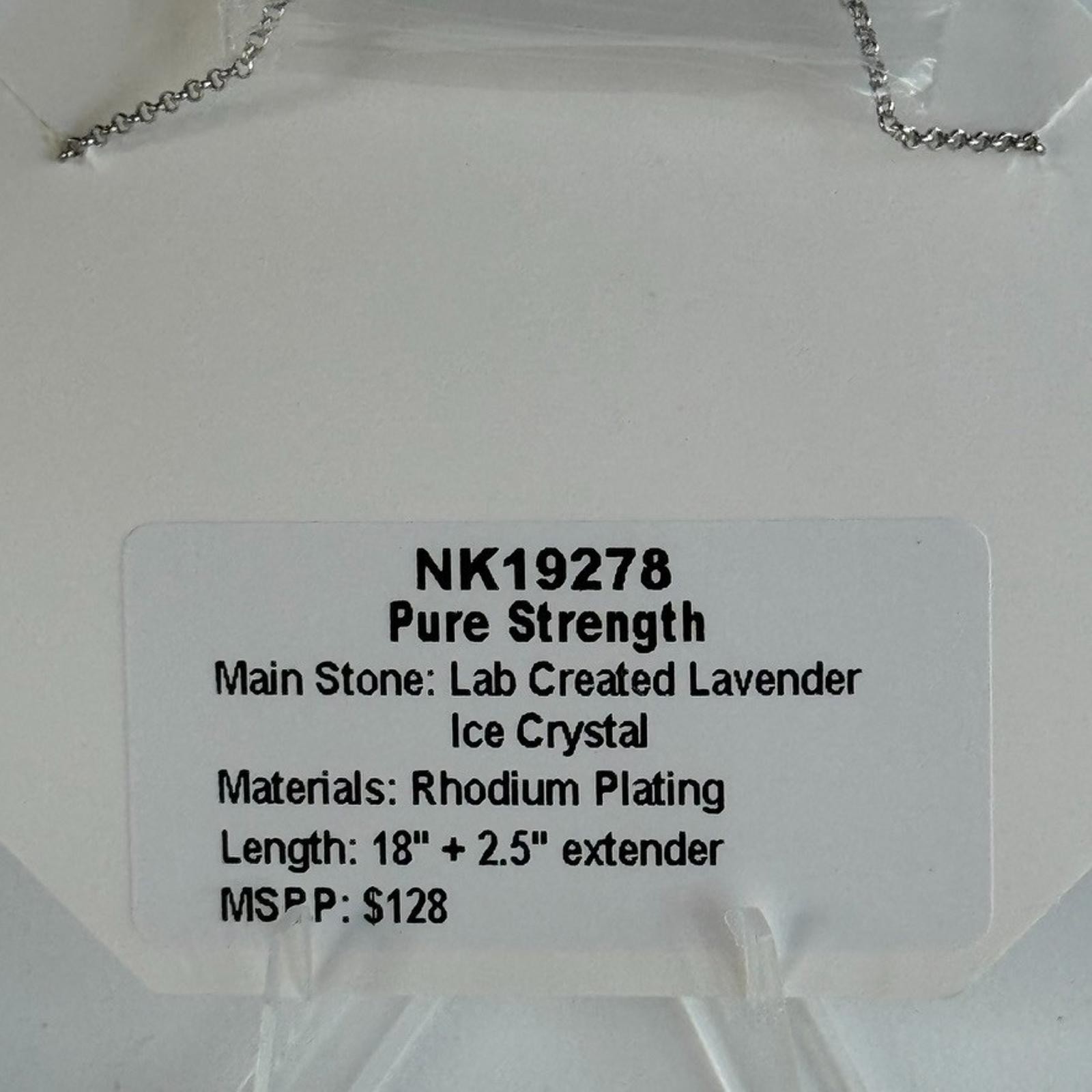 Bomb Party Necklace “Pure Strength” NK19278 Lavender Ice Crystal on Rhodium