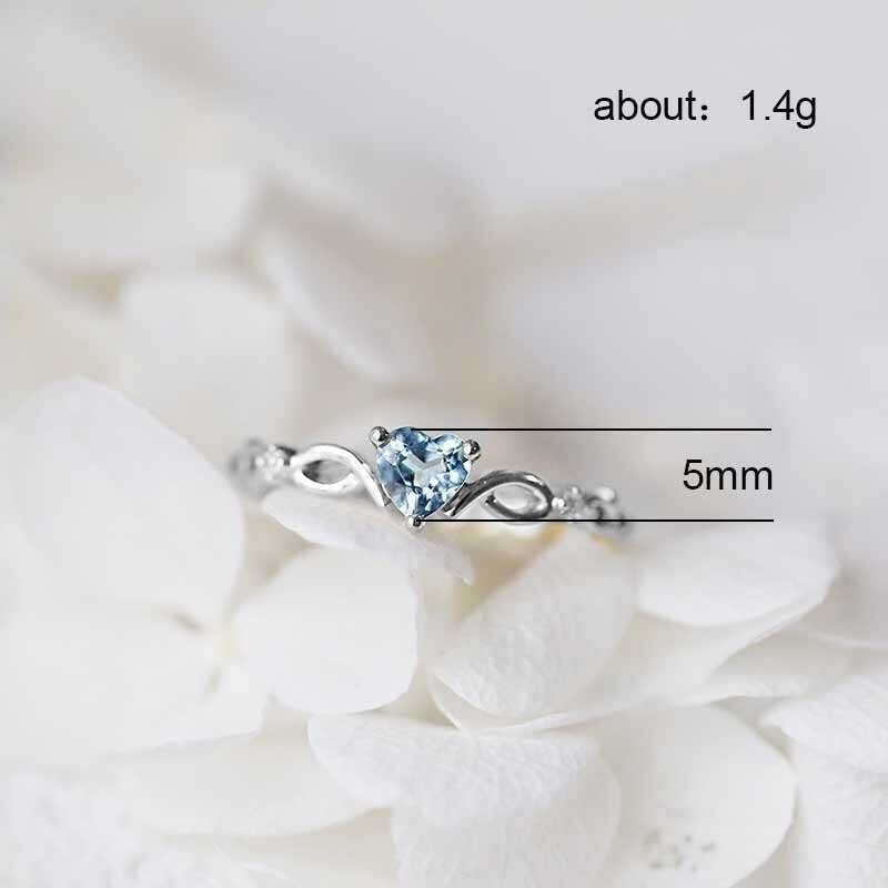 1.32Ct Simulated Aquamarine Ring 925 Silver Plated Tiny Ring For Valentine Gifts