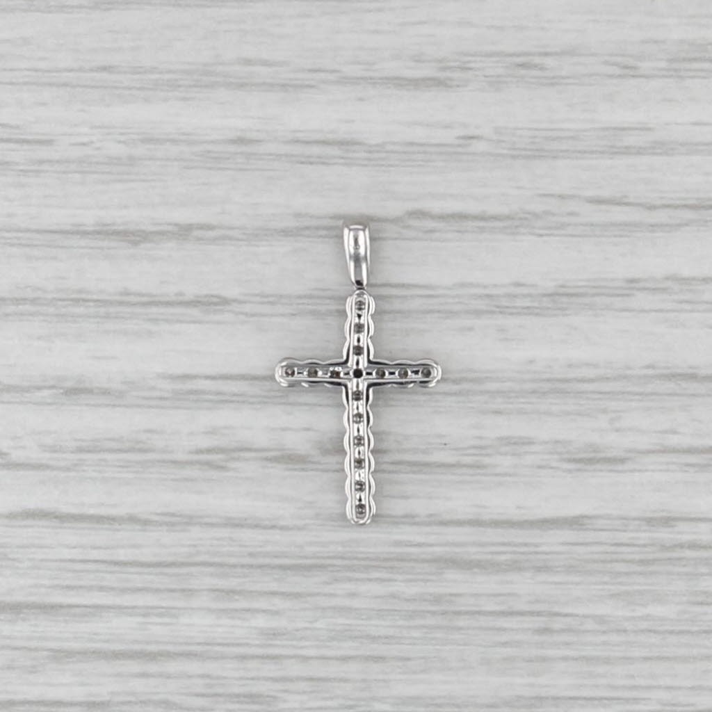 0.23ctw Diamond Cross Pendant 14k White Gold Religious Jewelry