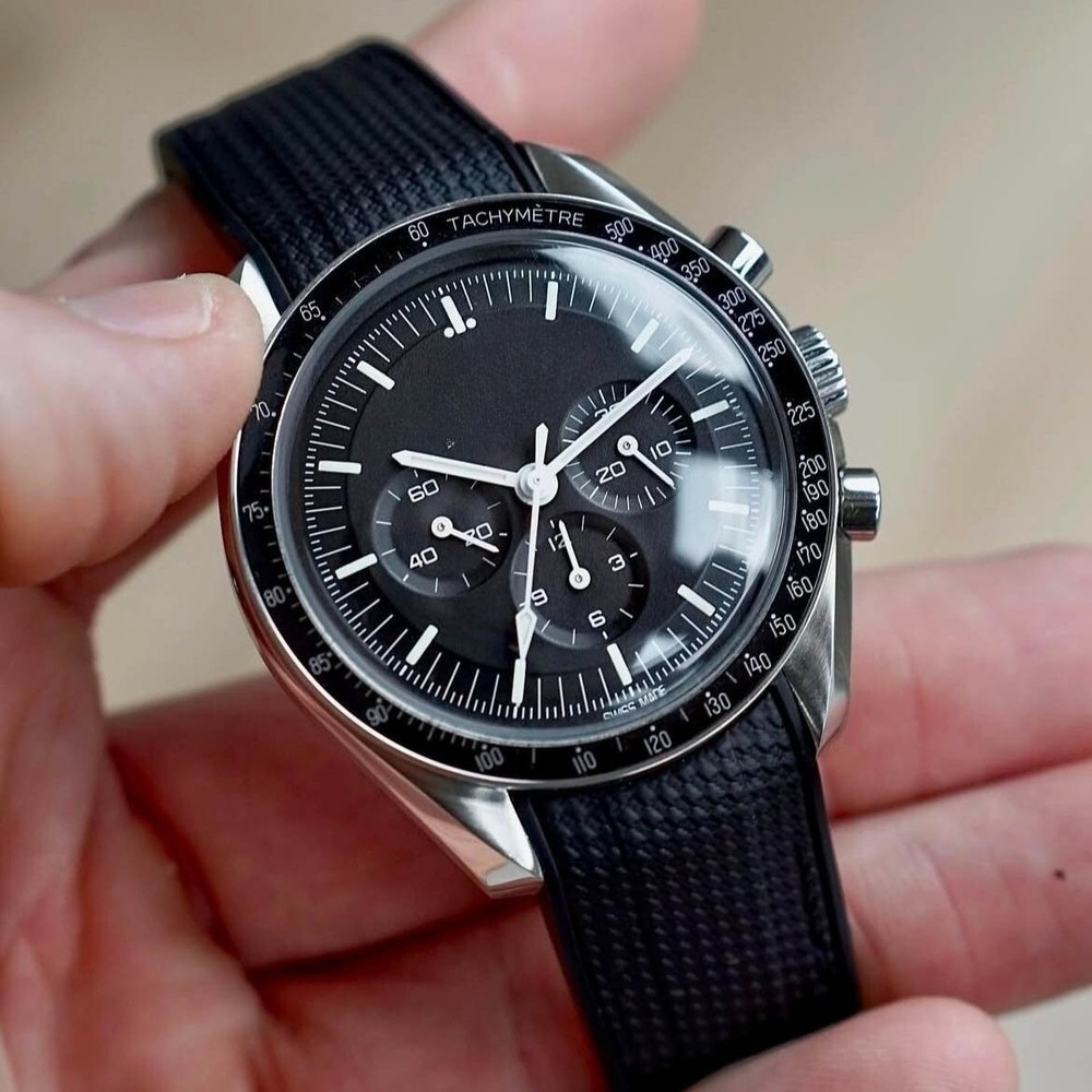 20mm Premium Rubber Watch Strap Band Bracelet Fits Omega Speedmaster Moonwatch