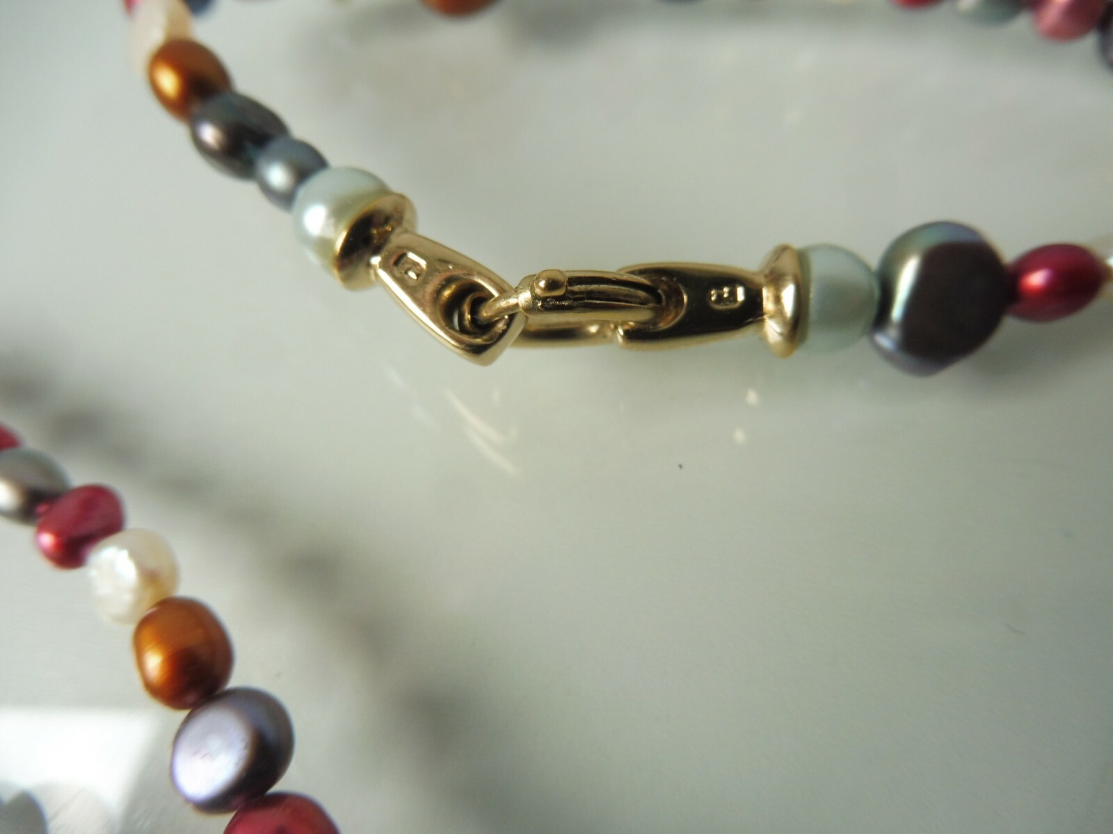 Beautiful Multicoloured Chain Bead Chain,ca.180 CM,Gold Plated Pierre Lang,Rare