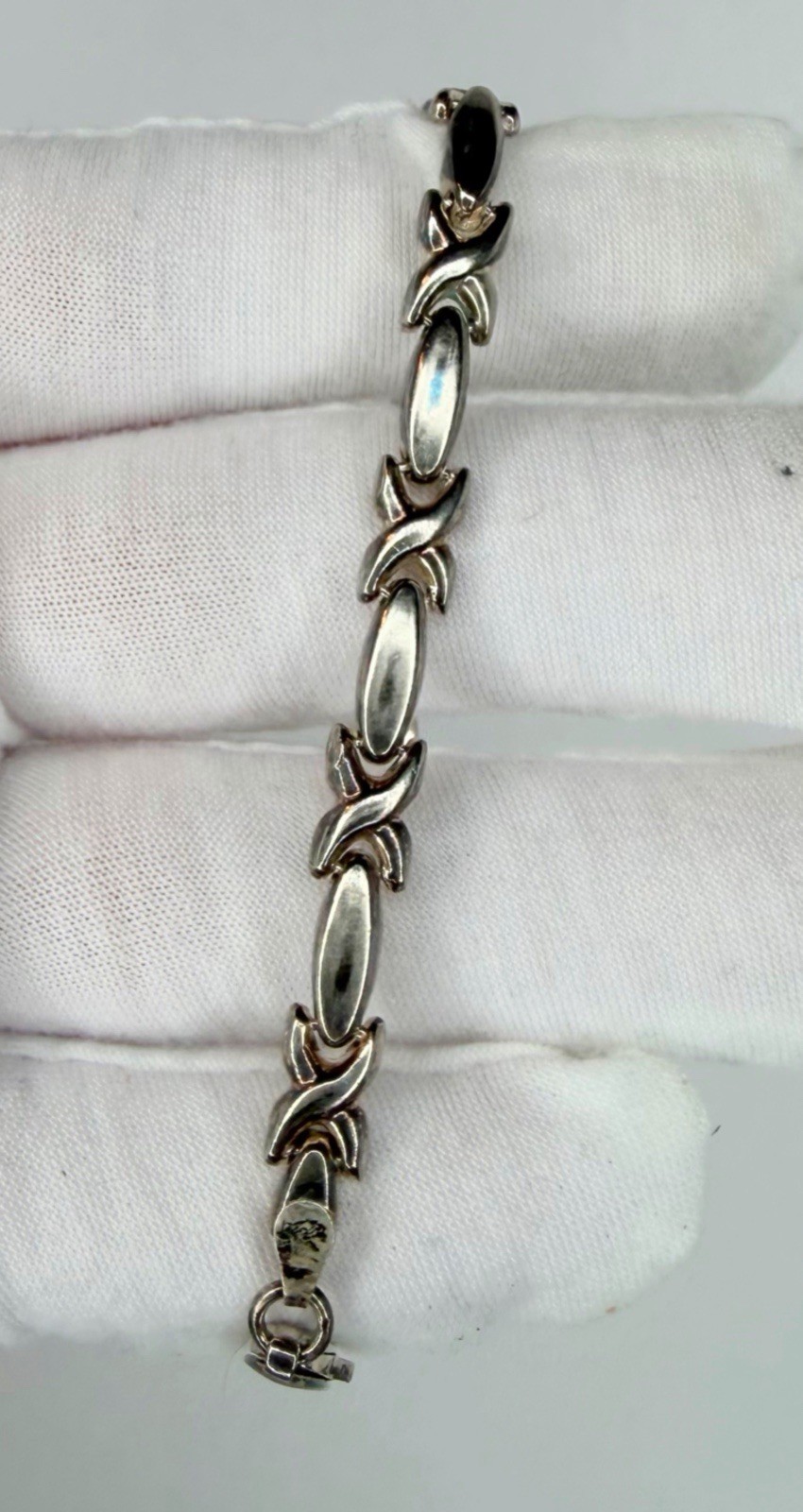 Vintage STAR 925 X’s & O’s Hugs Kisses Sterling Silver XO Link Bracelet