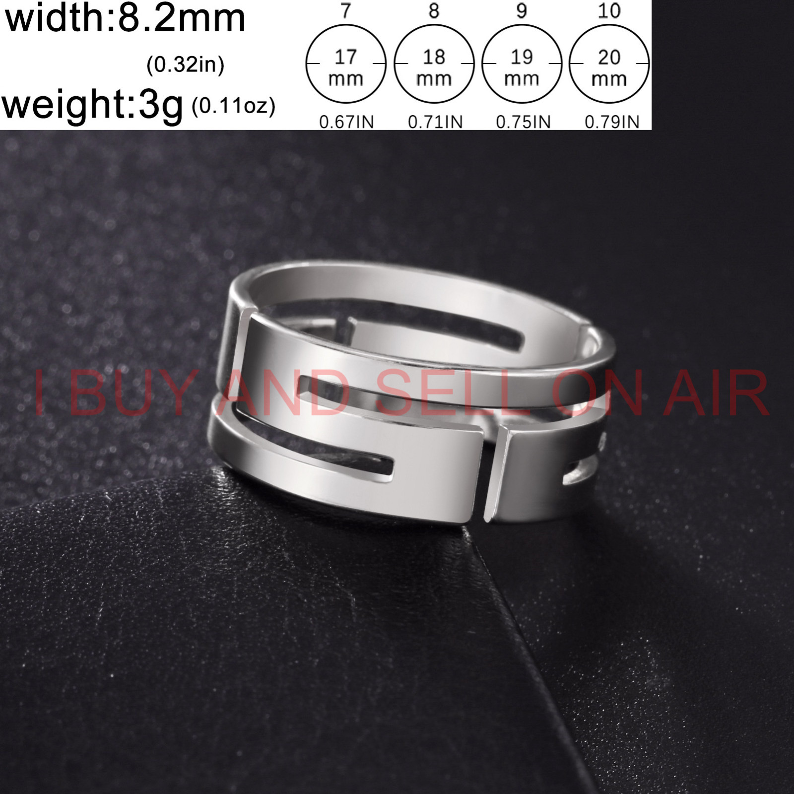Stainless Steel Ring Men Boys Girls Women Band Gifts 8mm 8.2mm
