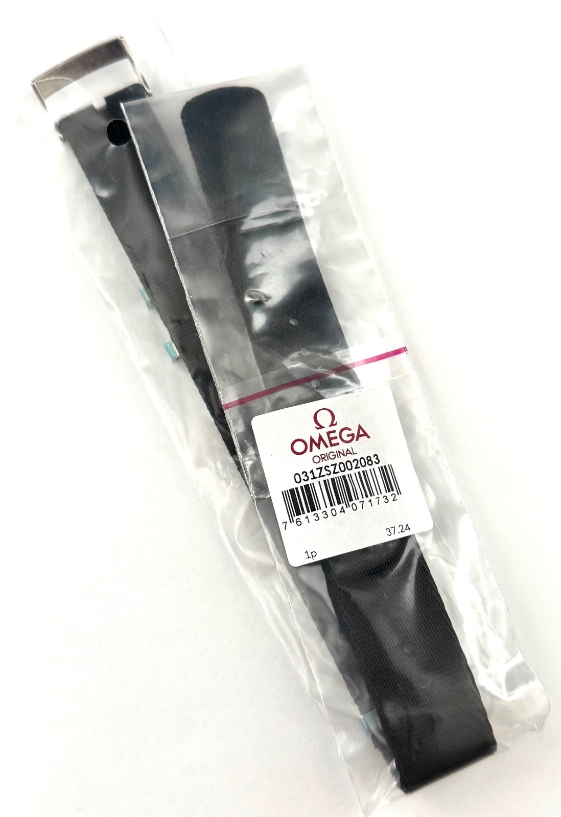 Original Omega 20mm BLACK Nylon Fabric Watch Band Strap