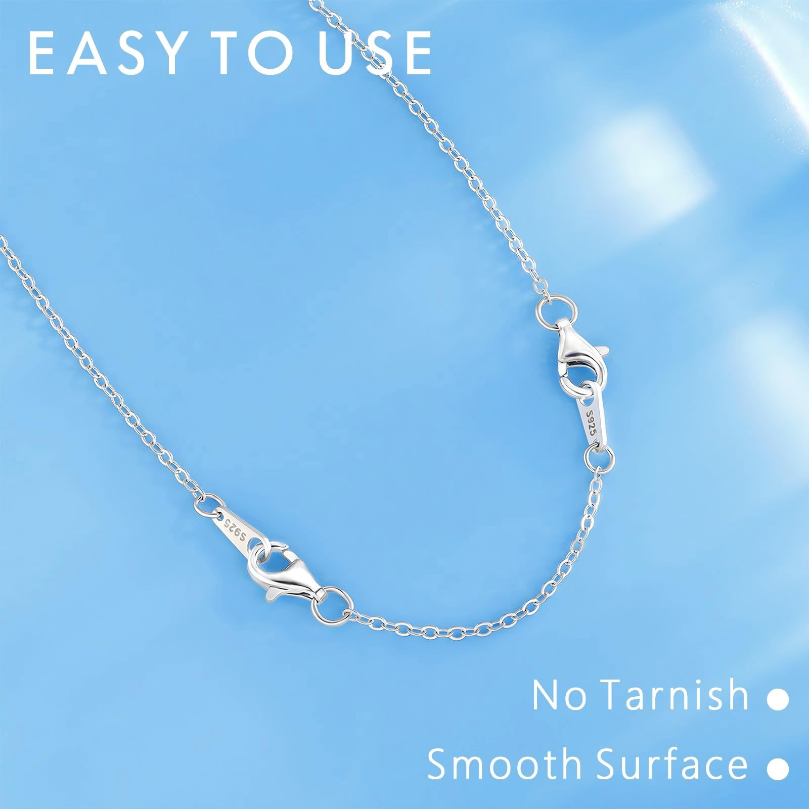 3 Pcs 925 Sterling Silver Necklace Chain Extenders for Bracelet, 1/2/3 Inch