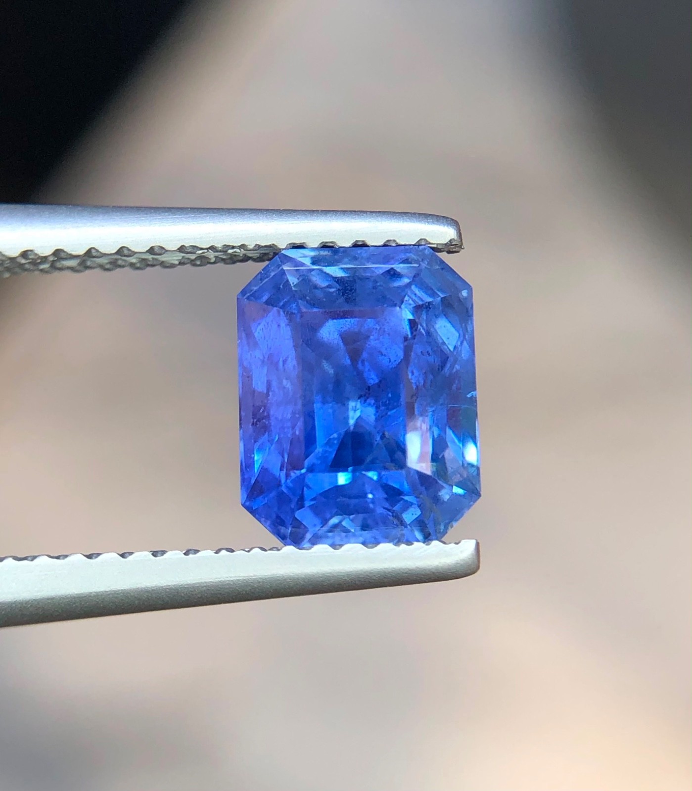 Natural Blue Sapphire 3.17 Ct Octagonal Step Cut NTE ICA GemLab
