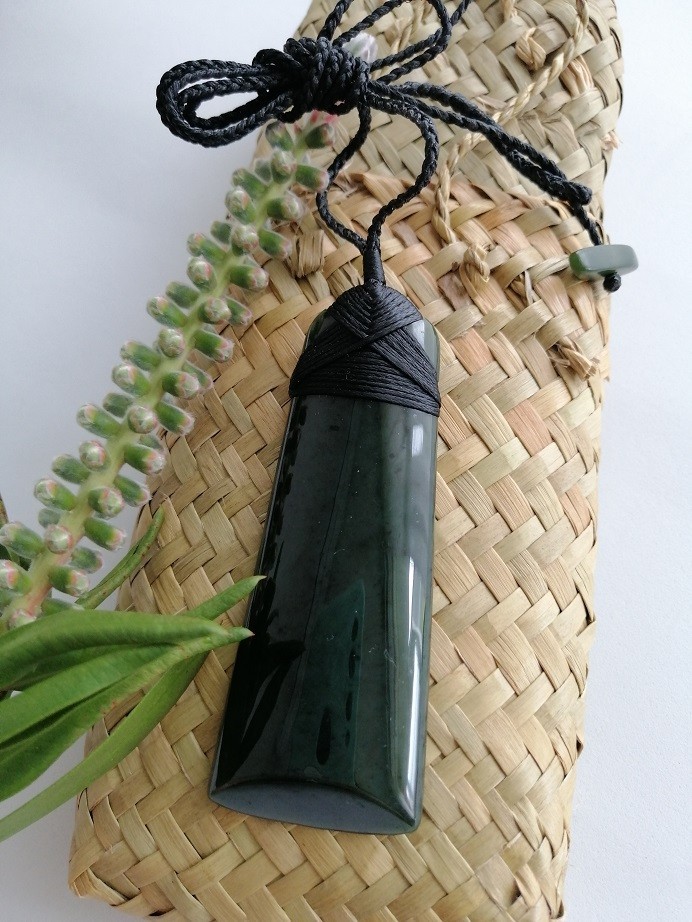 New Zealand Jade Greenstone Polished Toki Large Pendant 85mm x 32mm Unisex