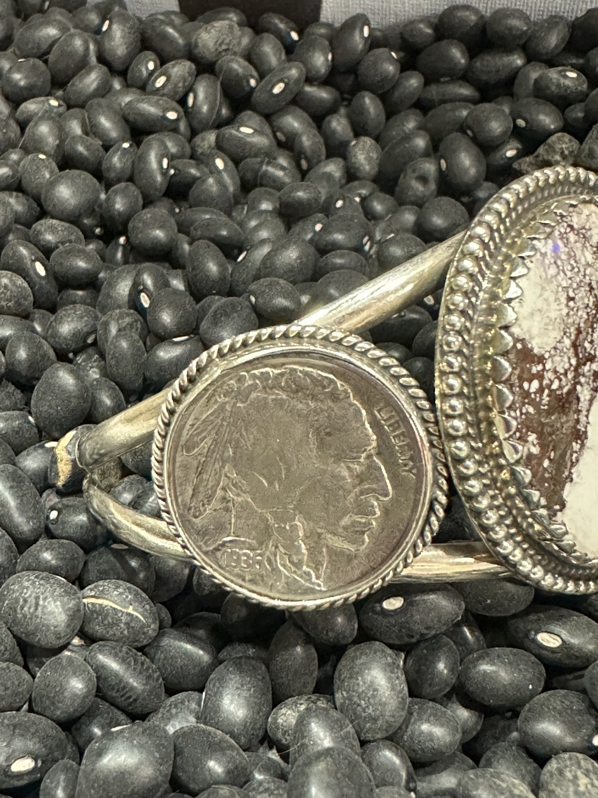 Wild Horse Buffalo Nickels Coin Southwestern Sterling Silver Cuff