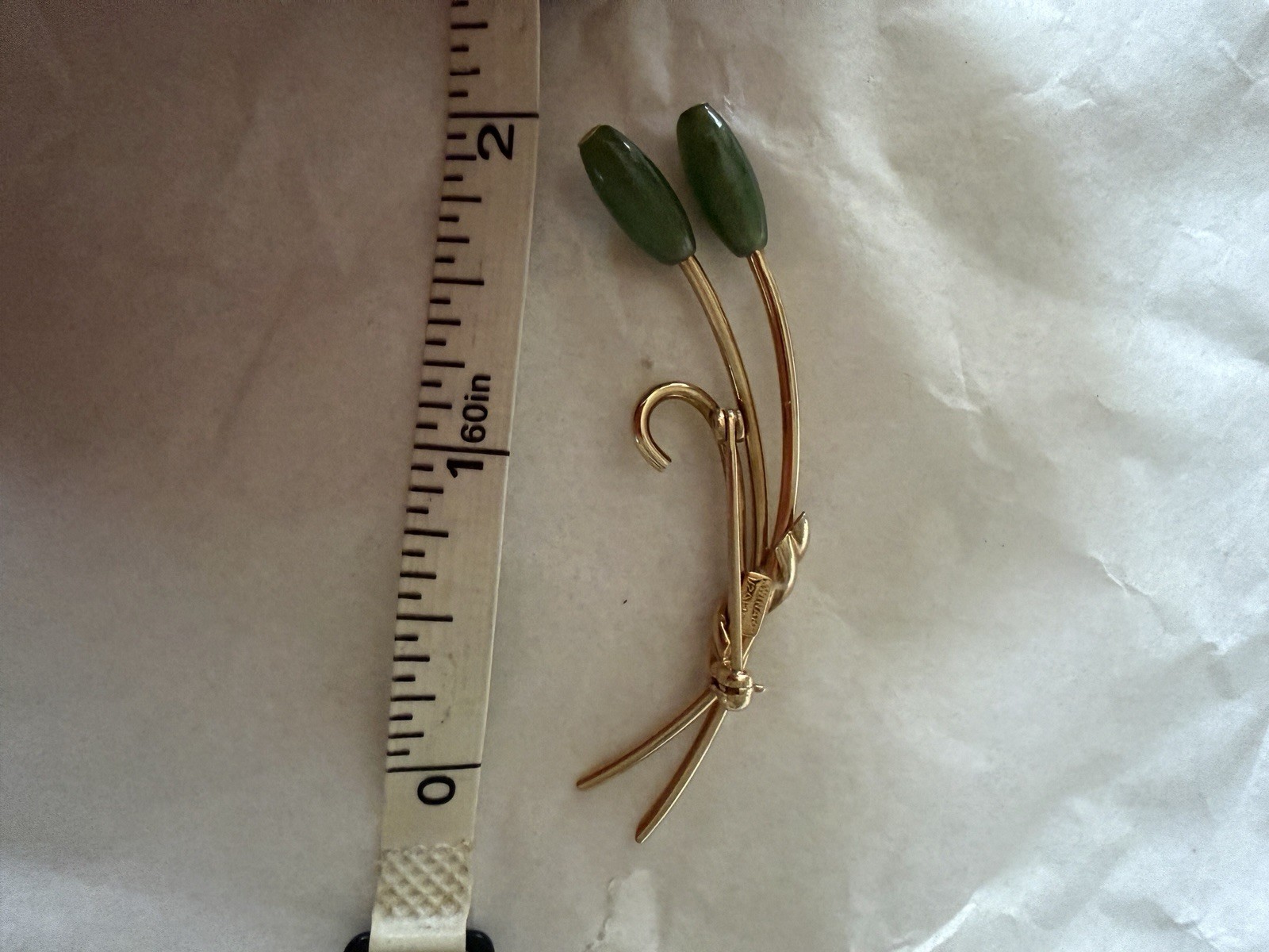 Vintage Brooch Winard 1/20 14 KT Gold Filled Cattails Plant Pin