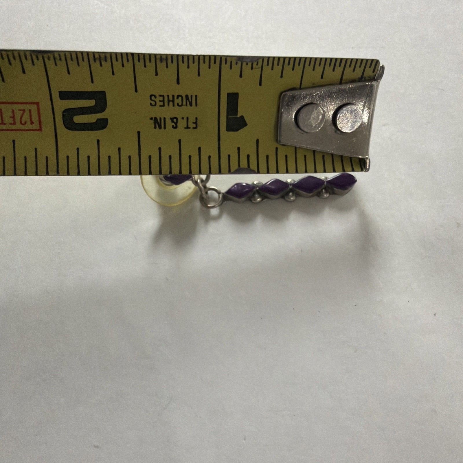 VTG Sterling Silver – NAVAJO Sugilite Teardrop Post Stud Earrings —(E)