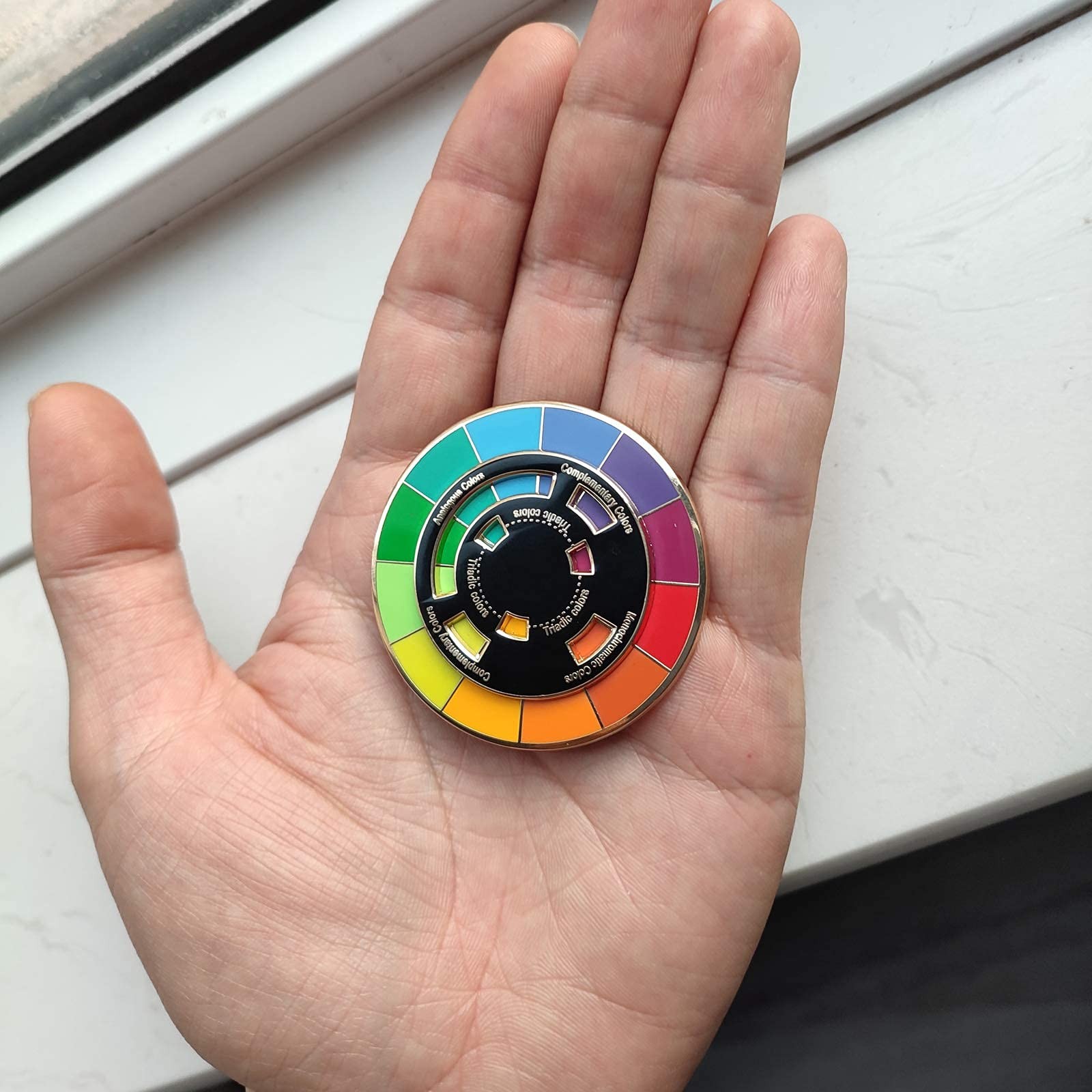Creative Color Wheel Enamel Pin, the Spinning Wheel Moves Nicelyï¼ŒColor Whee…