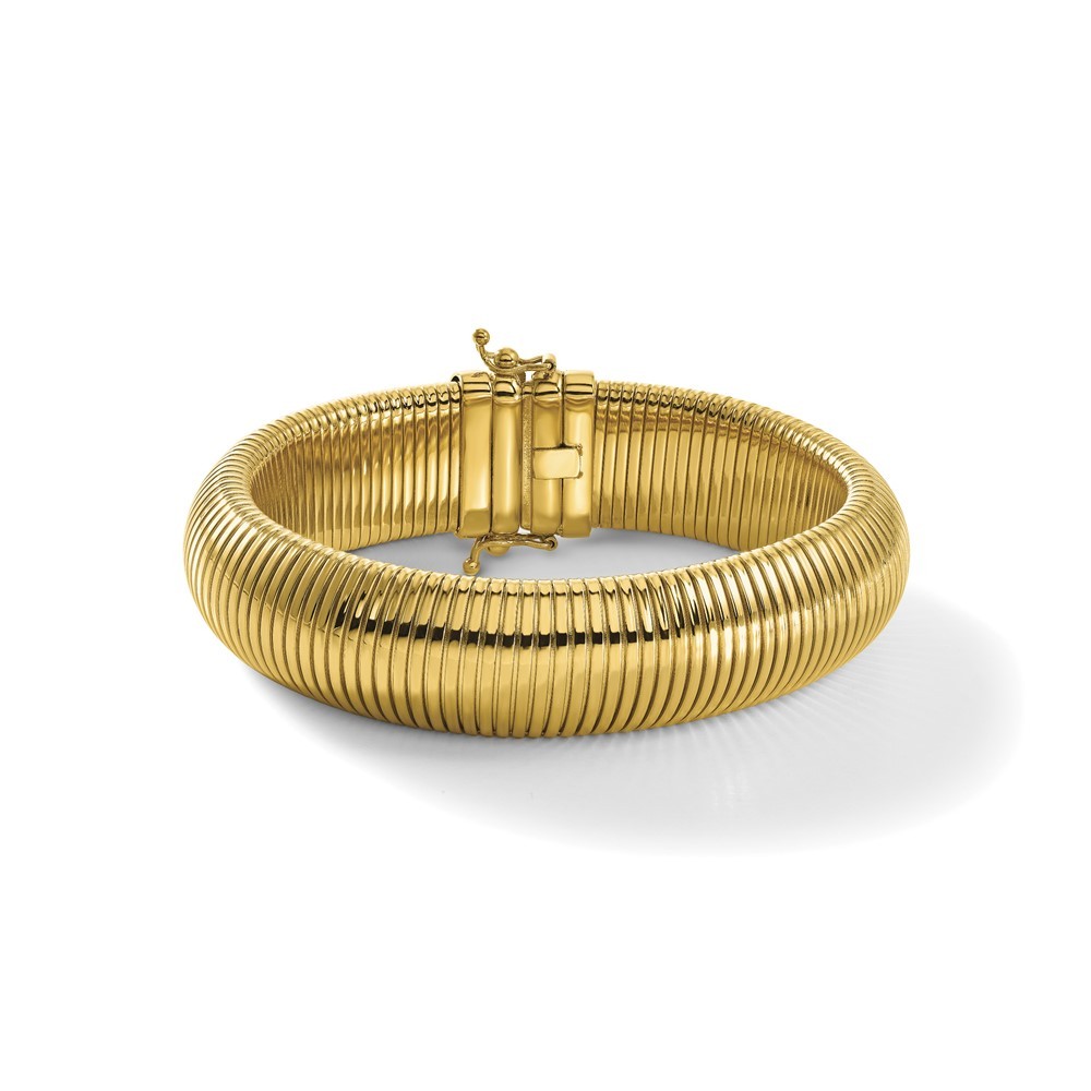 14K Yellow Gold Polished 14.7mm Omega Bracelet 7.25″