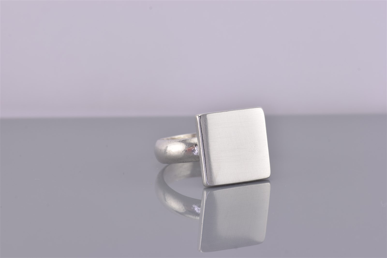Sterling Silver 14mm Square Engravable Block Box Band Ring 925 Sz: 8