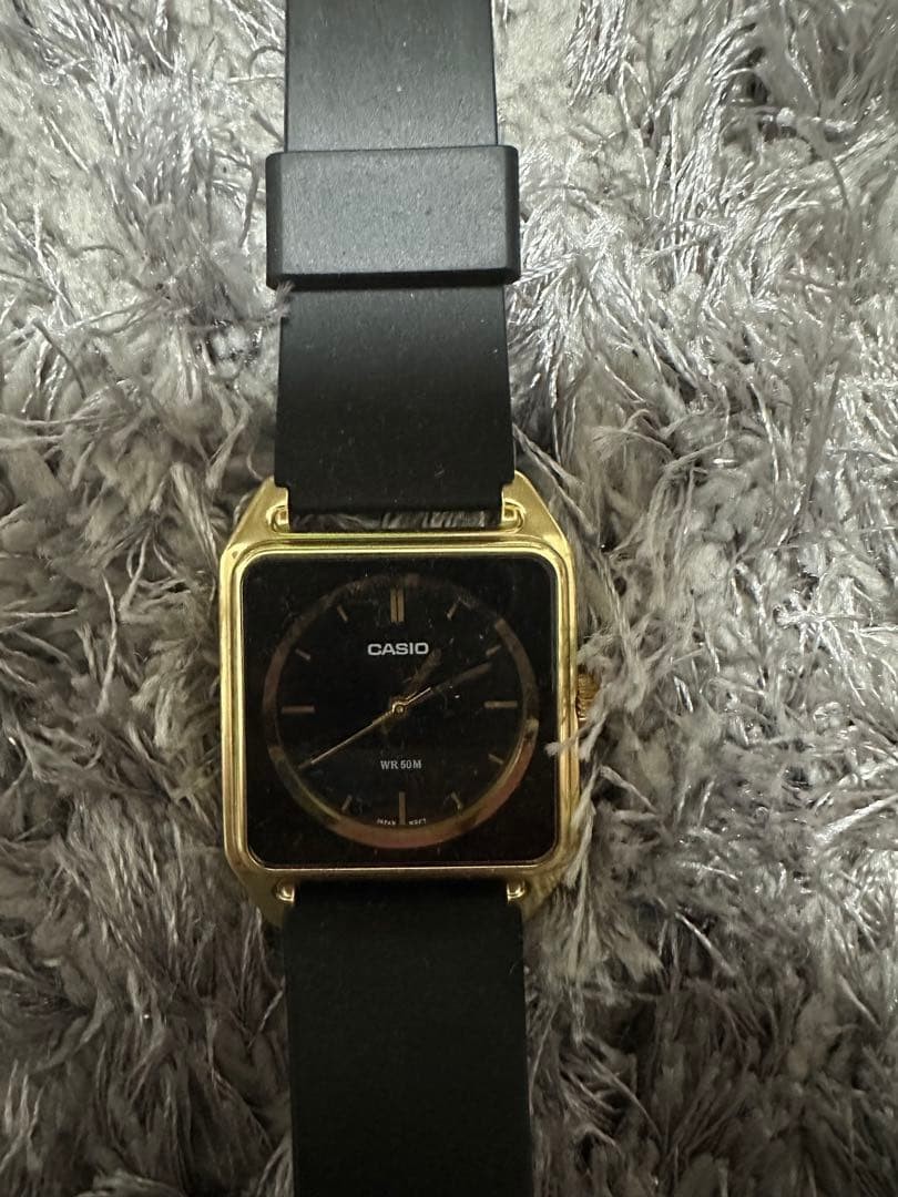 CASIO MTP-B170-1E Gold Black Quartz Watch Pre-Owned