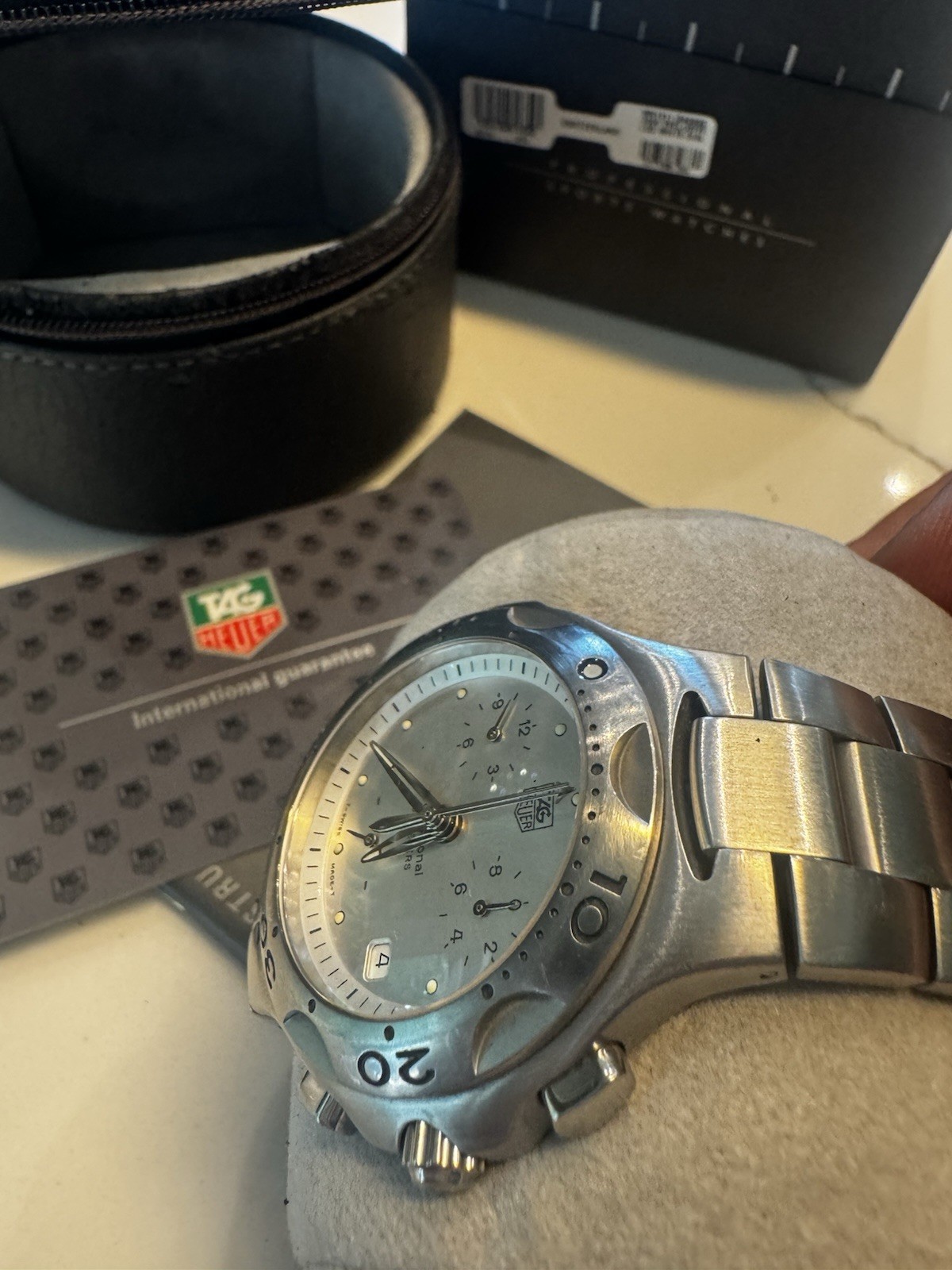 TAG Heuer Kirium Quartz Chronograph 200m Silver Dial with box