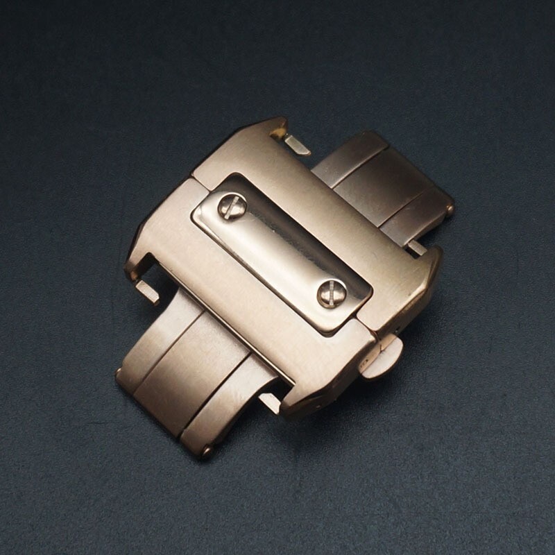 Stainless Steel Butterfly Buckle Watch Accessories 18mm 21mm for Cartier Santos