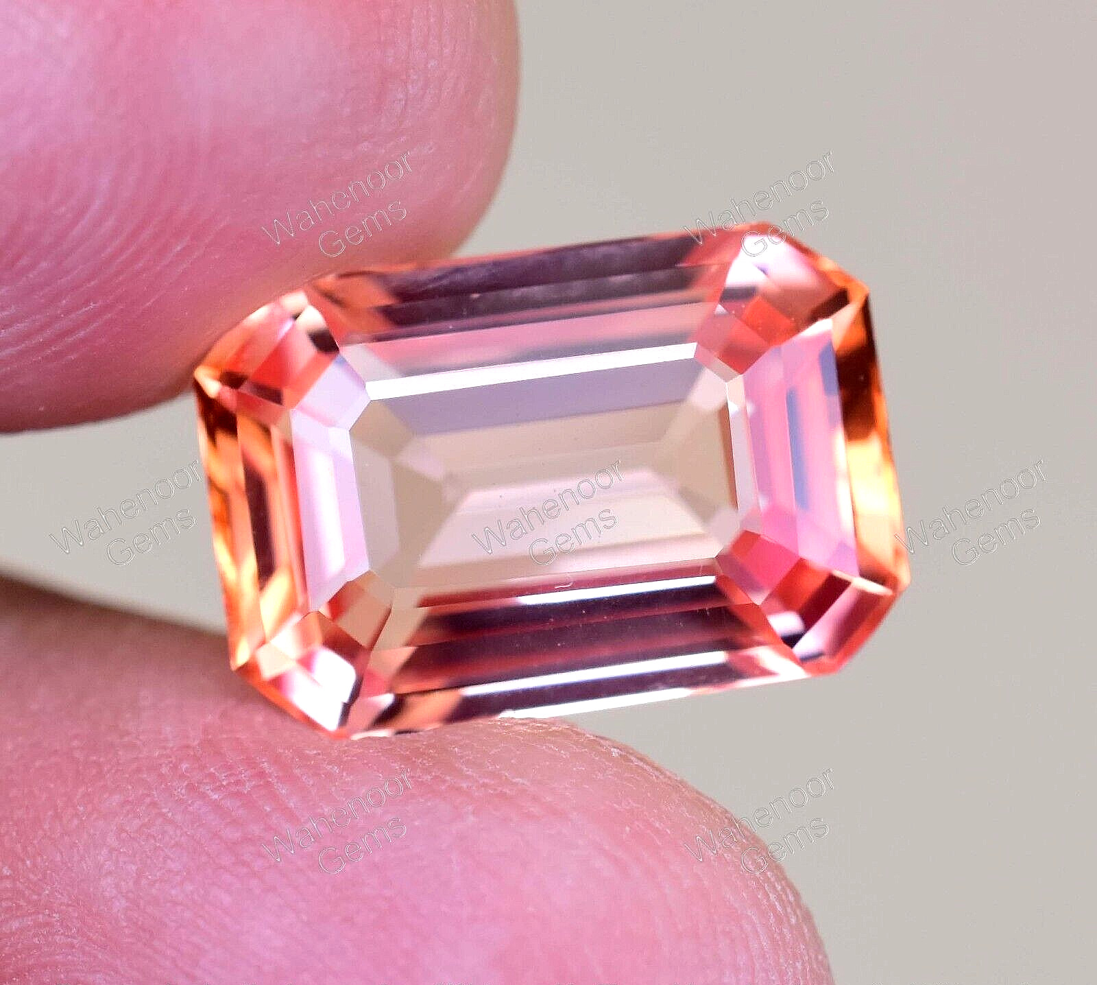 Natural imperial Topaz 10.90 Ct Emerald Stunning Unheated AGL Certified Gemstone