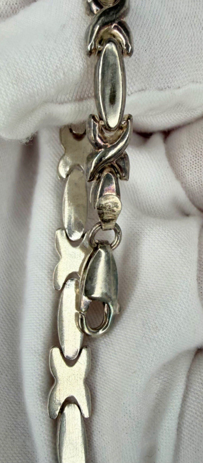Vintage STAR 925 X’s & O’s Hugs Kisses Sterling Silver XO Link Bracelet