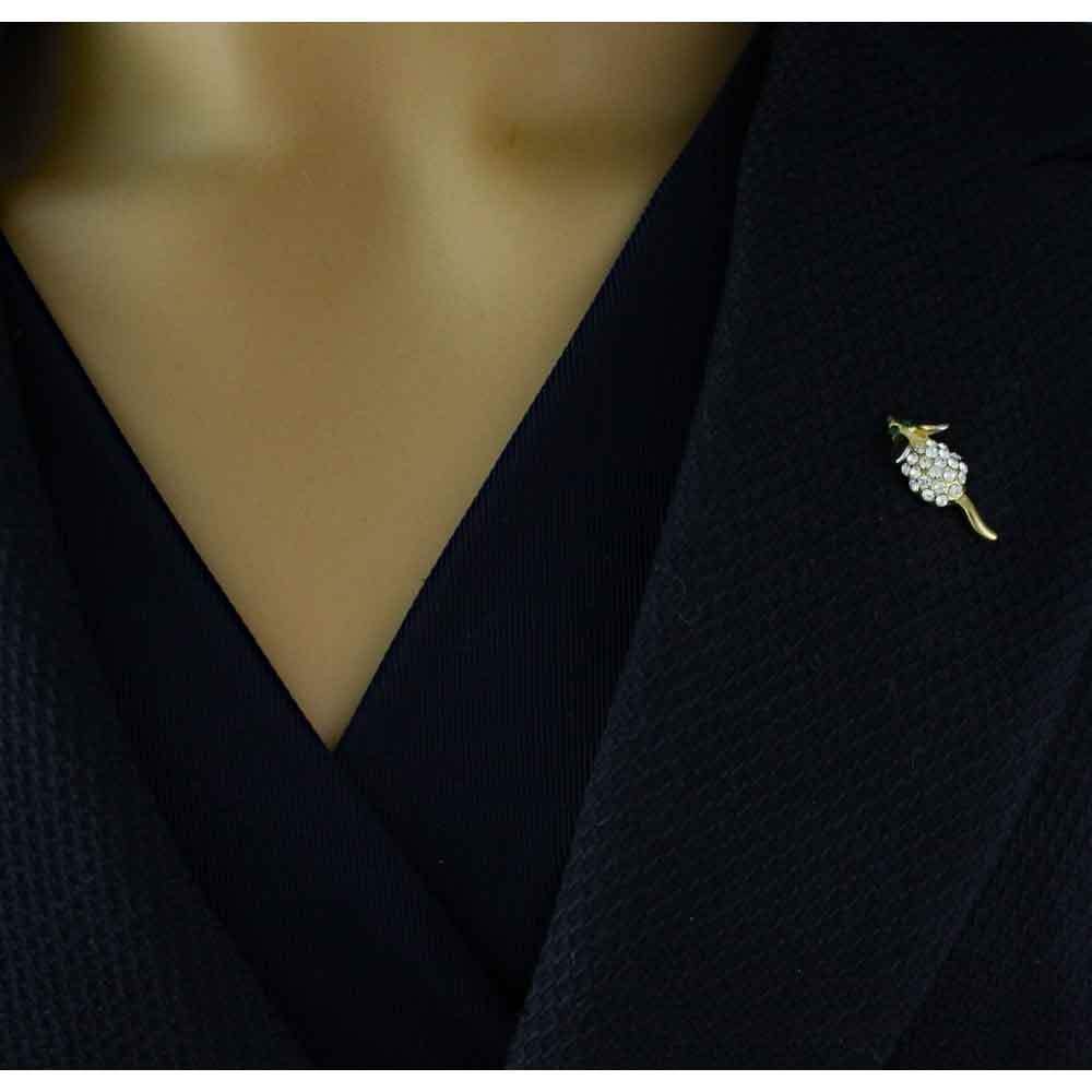 Tiny Crystal Mouse with Green Eyes Lapel Tac Pin – RAP114G