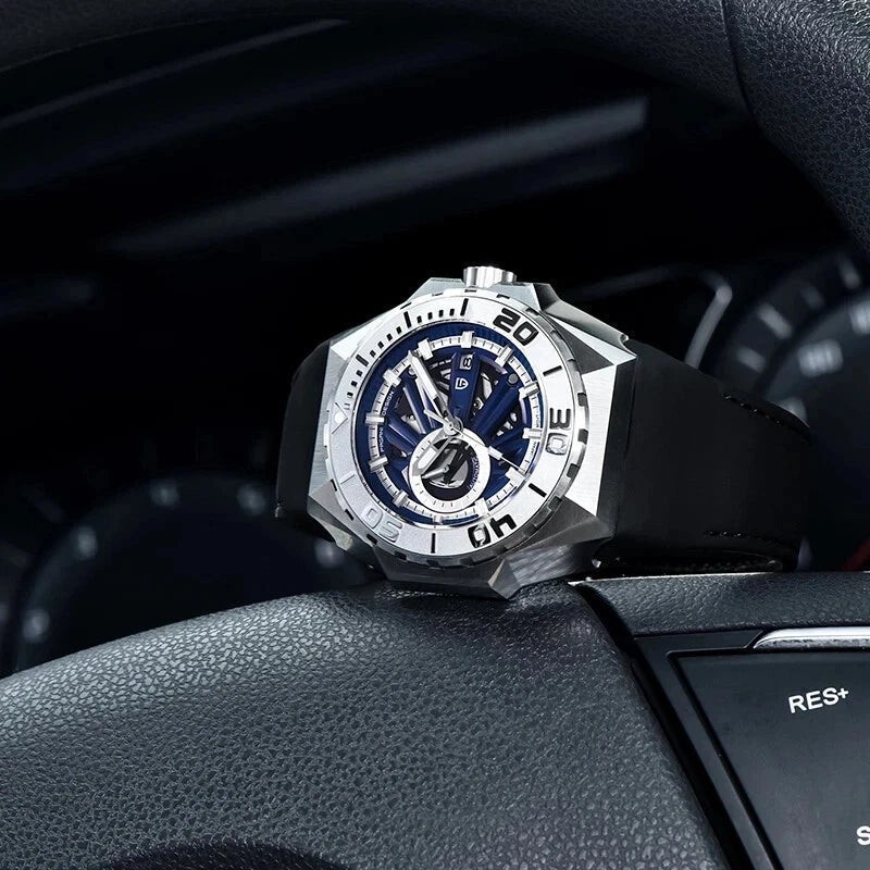 Pagani Design PD-YS007 Black Skeleton Rubber Automatic Men’s Watch