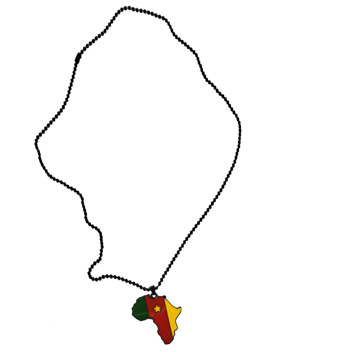 Cameroon Flag Pendant Necklace Africa Map Chain