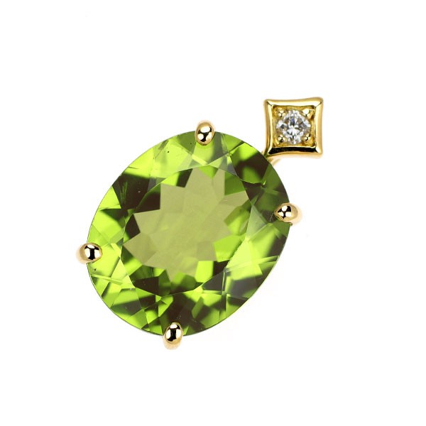 GSTV K18YG Peridot Diamond Pendant Top 3.00ct D0.02ct – Auth free shipping from
