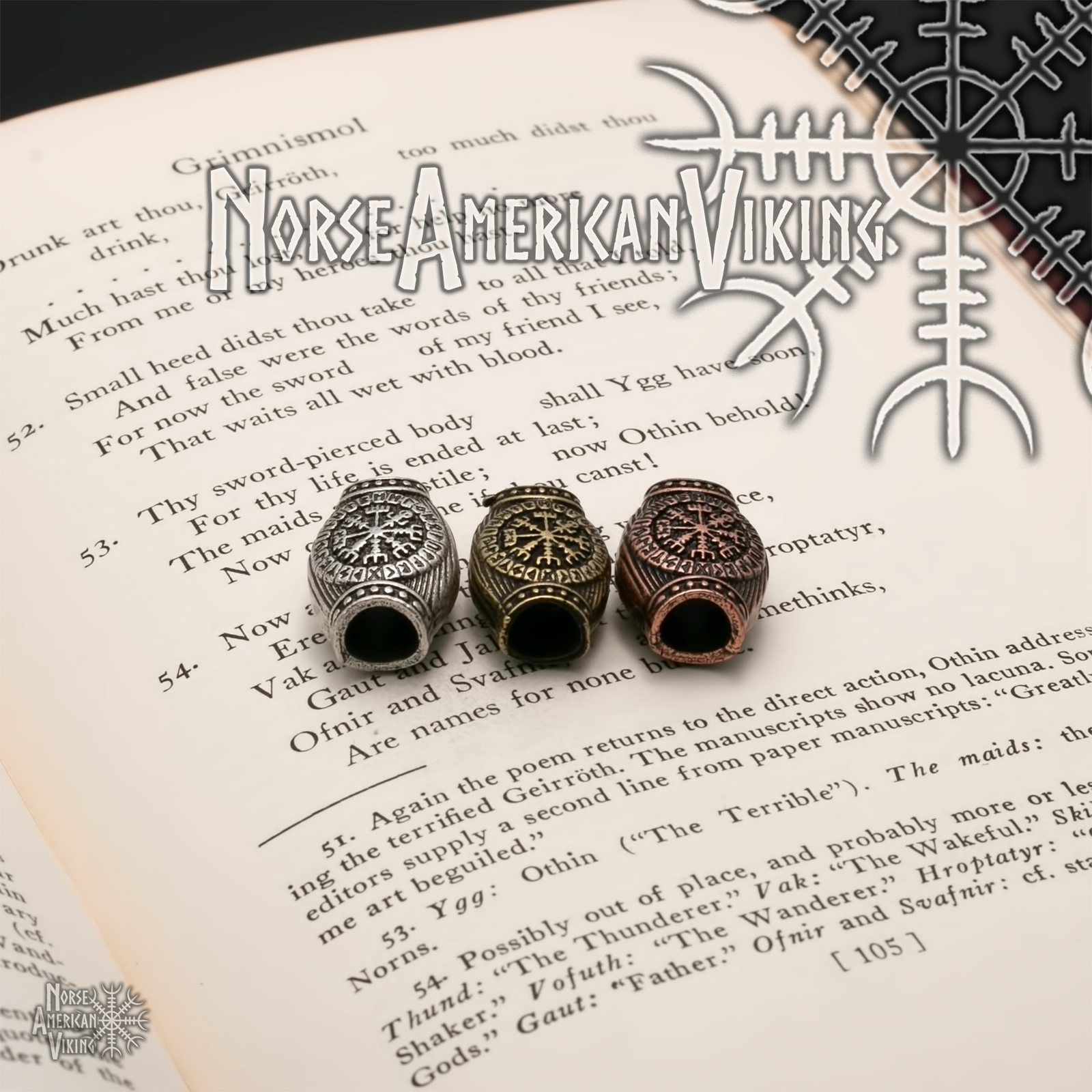 Viking Circles Beard Hair Jewelry Bead