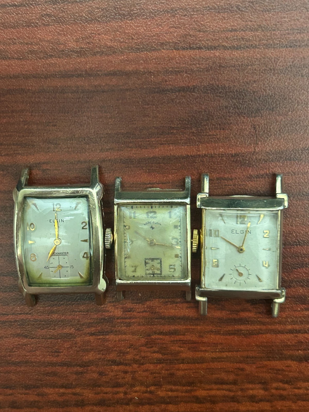 VINTAGE TANK WATCH REPAIR LOT- 8 – 14K GF Lord Elgin, Croton Aquamedico, Wyler