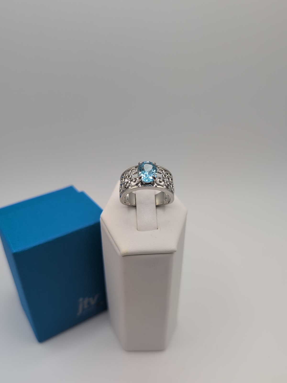 Natural 2.82ctw Brazilian Blue Glacier Topaz Rhodium/Sterling Ring Size 10