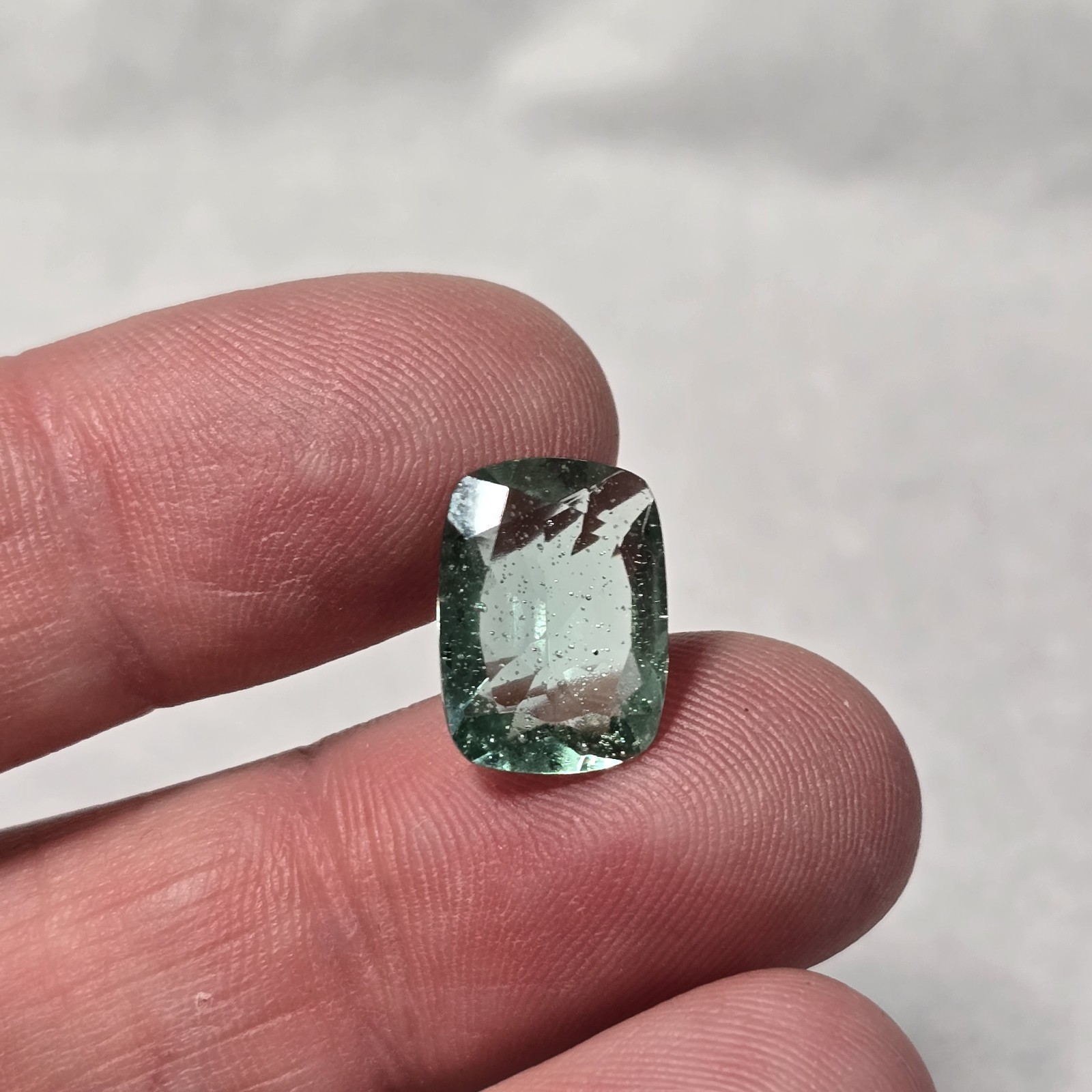 Ancient Roman Glass Cabochon Loose Rectangular Cab Jewelry Making Faceted Green