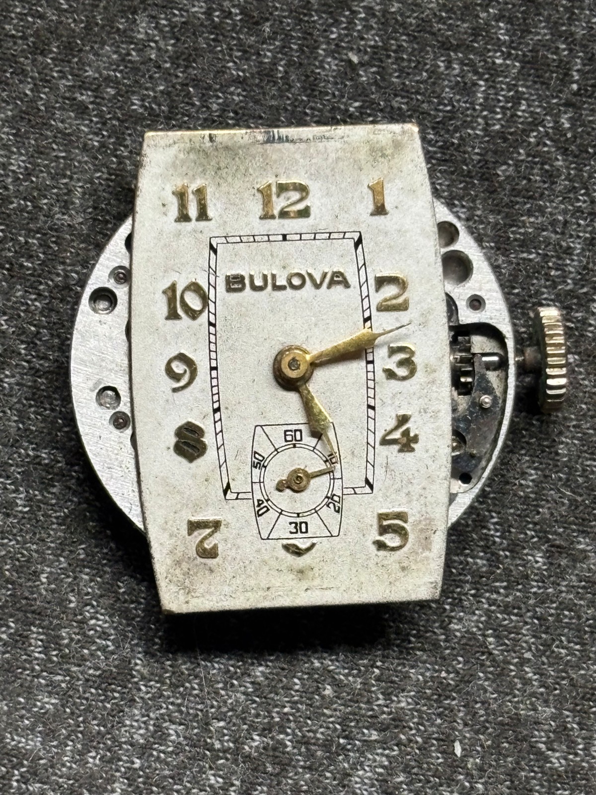 26mm 30mm vtg ART DECO Bulova mechanical 10AN 15j watch silver gold tone WORKING