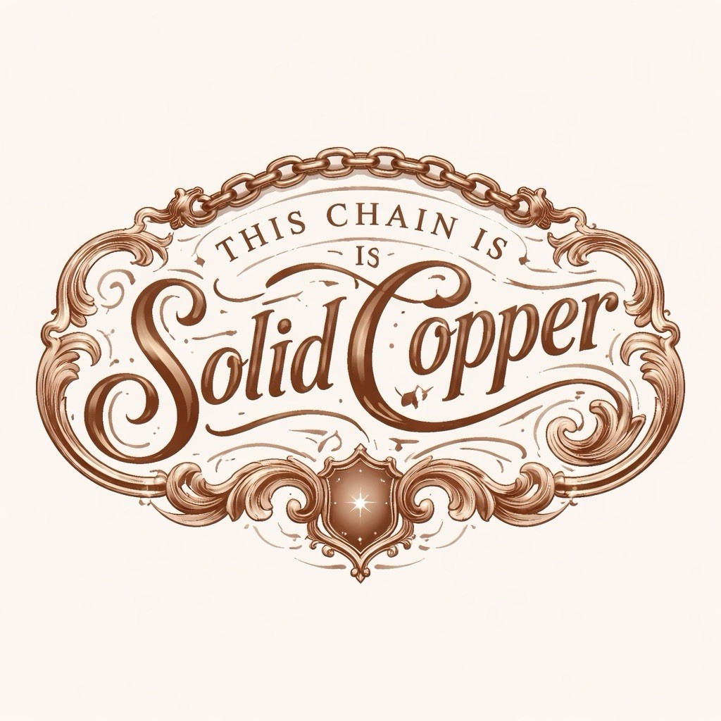 Solid Copper Chain CN644G – 5/16 of an inch wide. Available in 18 to 30 inches.