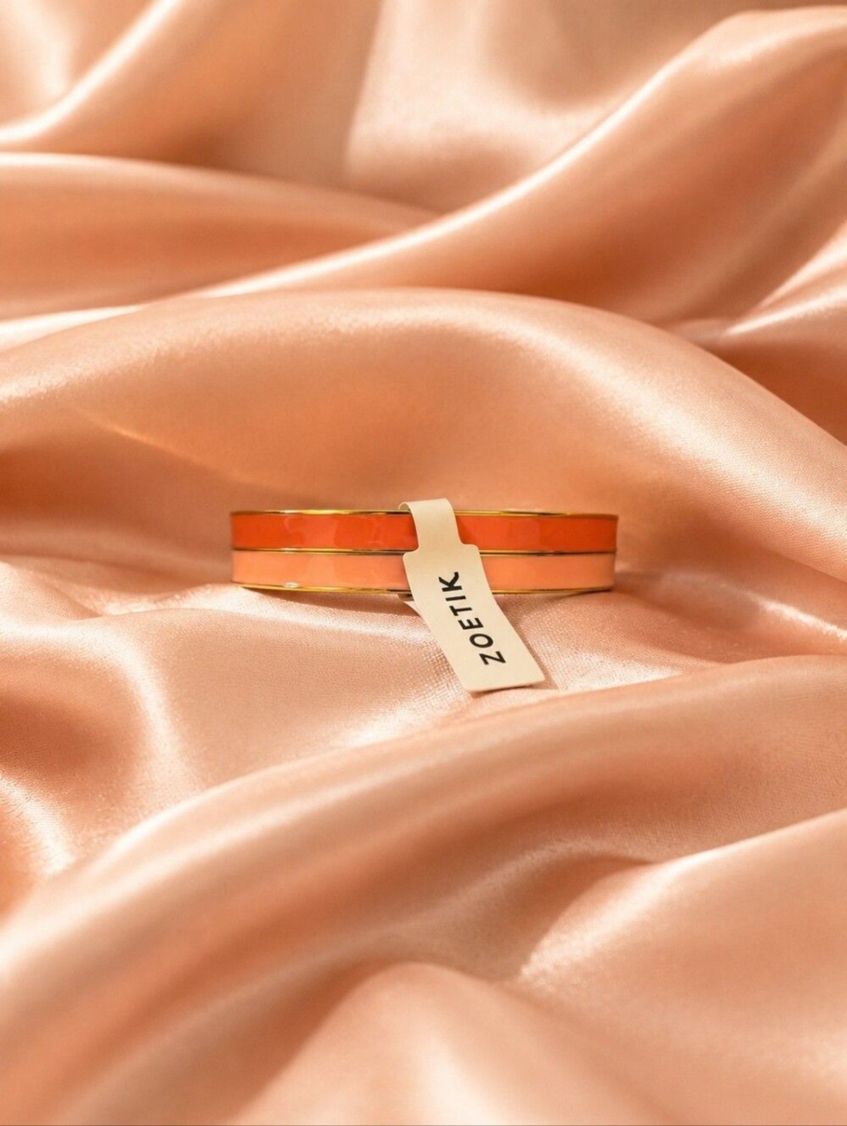 Zoetik Colorblock Pink and Light Blush Enamel Bangle Bracelet NWT