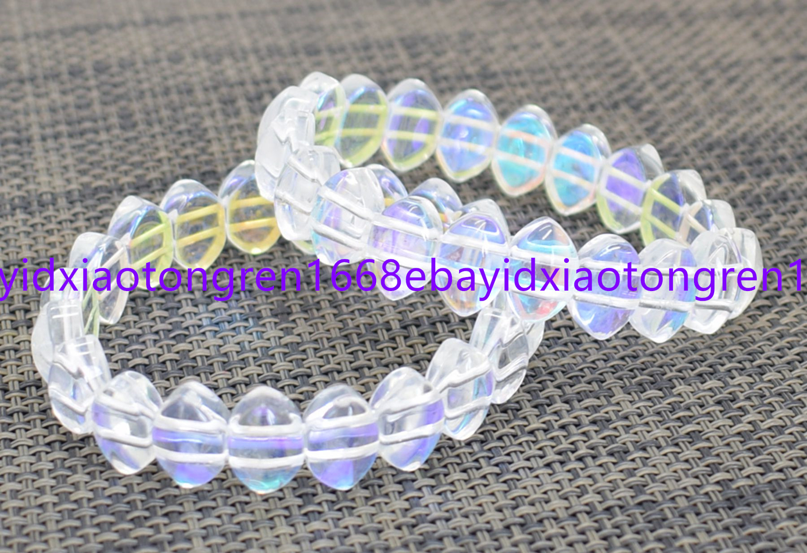 Natural White Rainbow Moonstone Gemstone Jewelry Bangle Bracelets 7.5 Inch