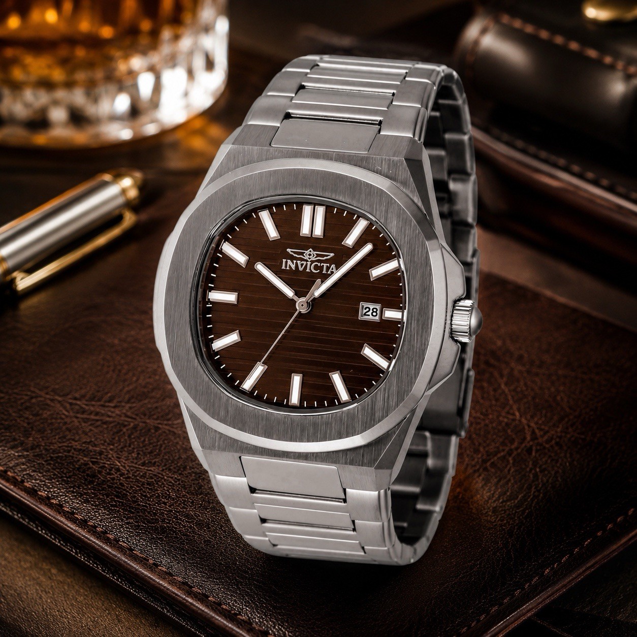 Invicta Speedway Vekta Men’s Watch – 41mm, Steel (48321) chocolate Brown Face ￼