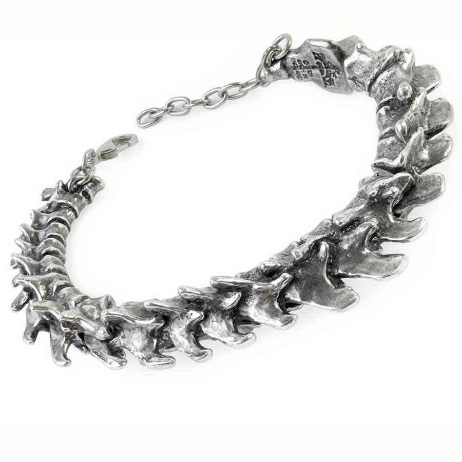 Alchemy Gothic Vertebrae Pewter Bracelet Metal Spine Bone Links Chain Punk A29
